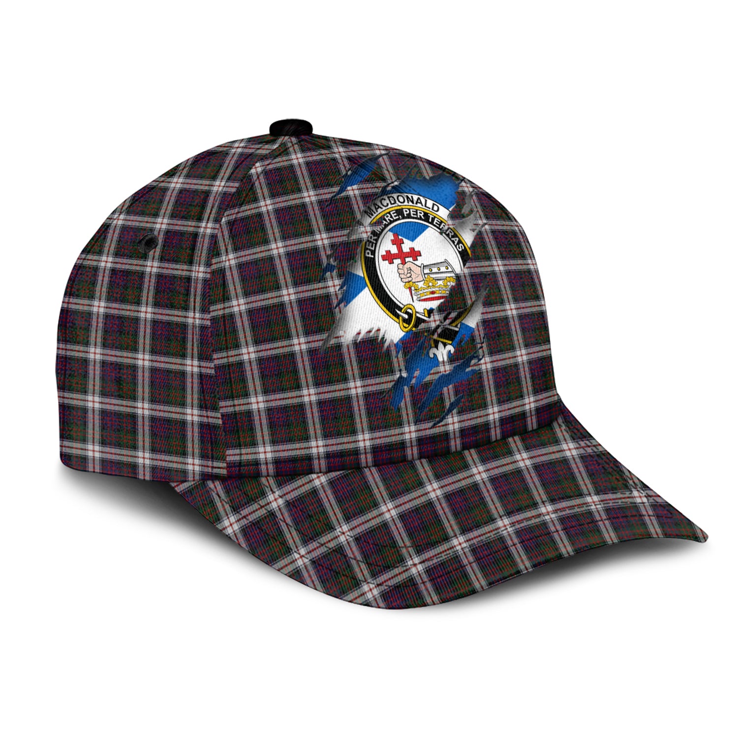 MacDonald Dress Tartan Plaid Cap, Family Crest In Me Style Tartan Baseball Cap TS23 Trucker Hats Custom Hats Gifts For Men & Women