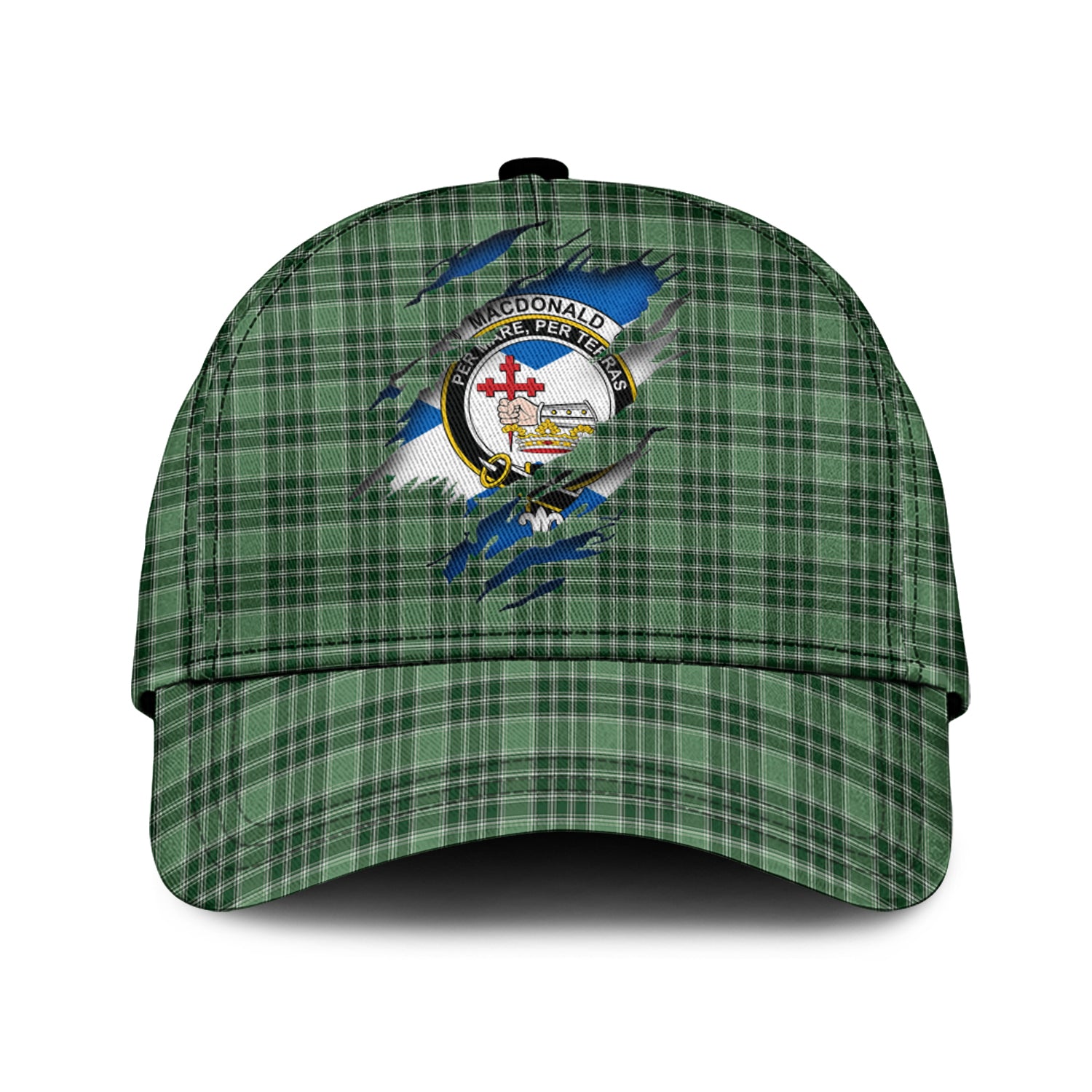 MacDonald Lord of the Isles Hunting Tartan Plaid Cap, Family Crest In Me Style Tartan Baseball Cap TS23 Trucker Hats Custom Hats Gifts For Men & Women