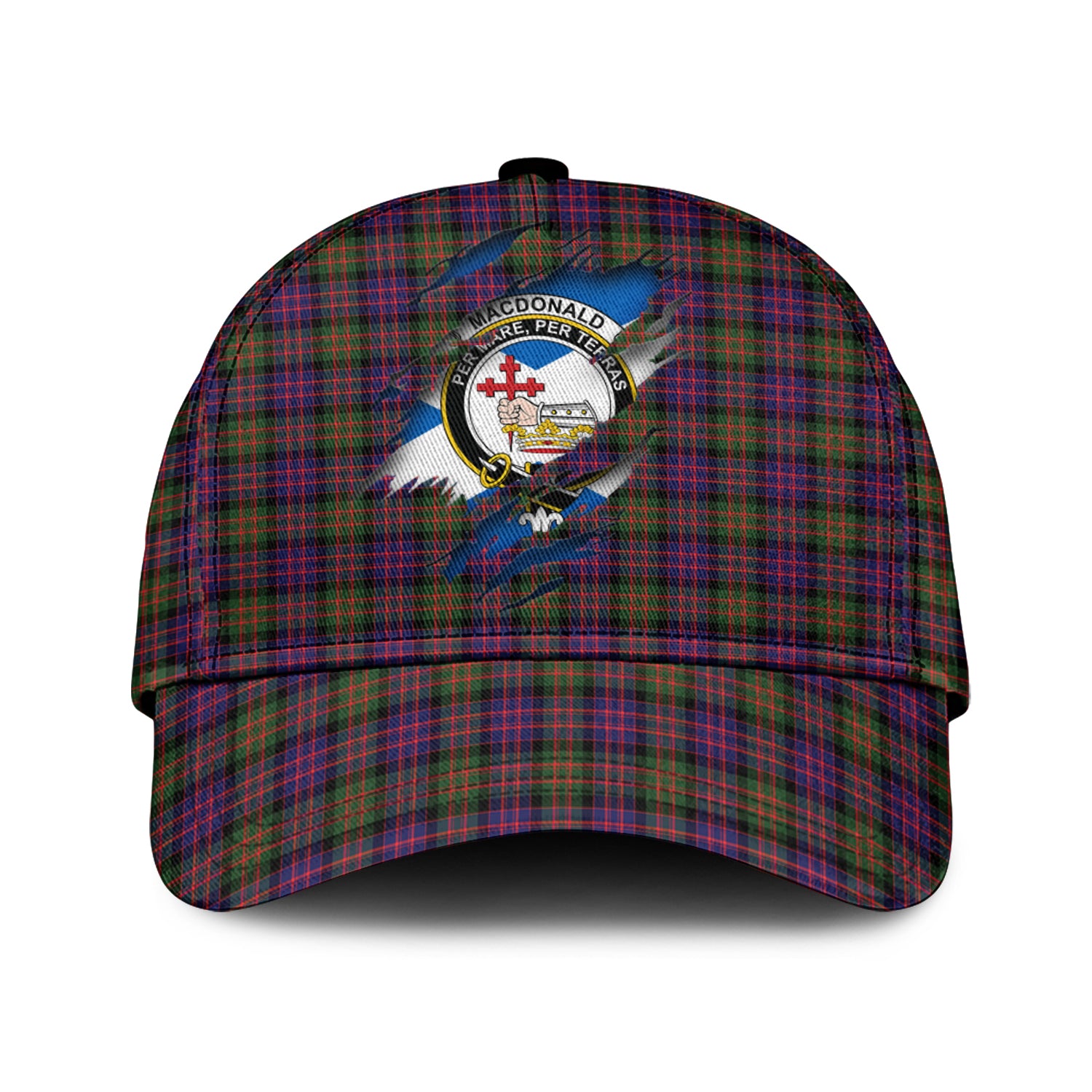 MacDonald Modern Tartan Plaid Cap, Family Crest In Me Style Tartan Baseball Cap TS23 Trucker Hats Custom Hats Gifts For Men & Women