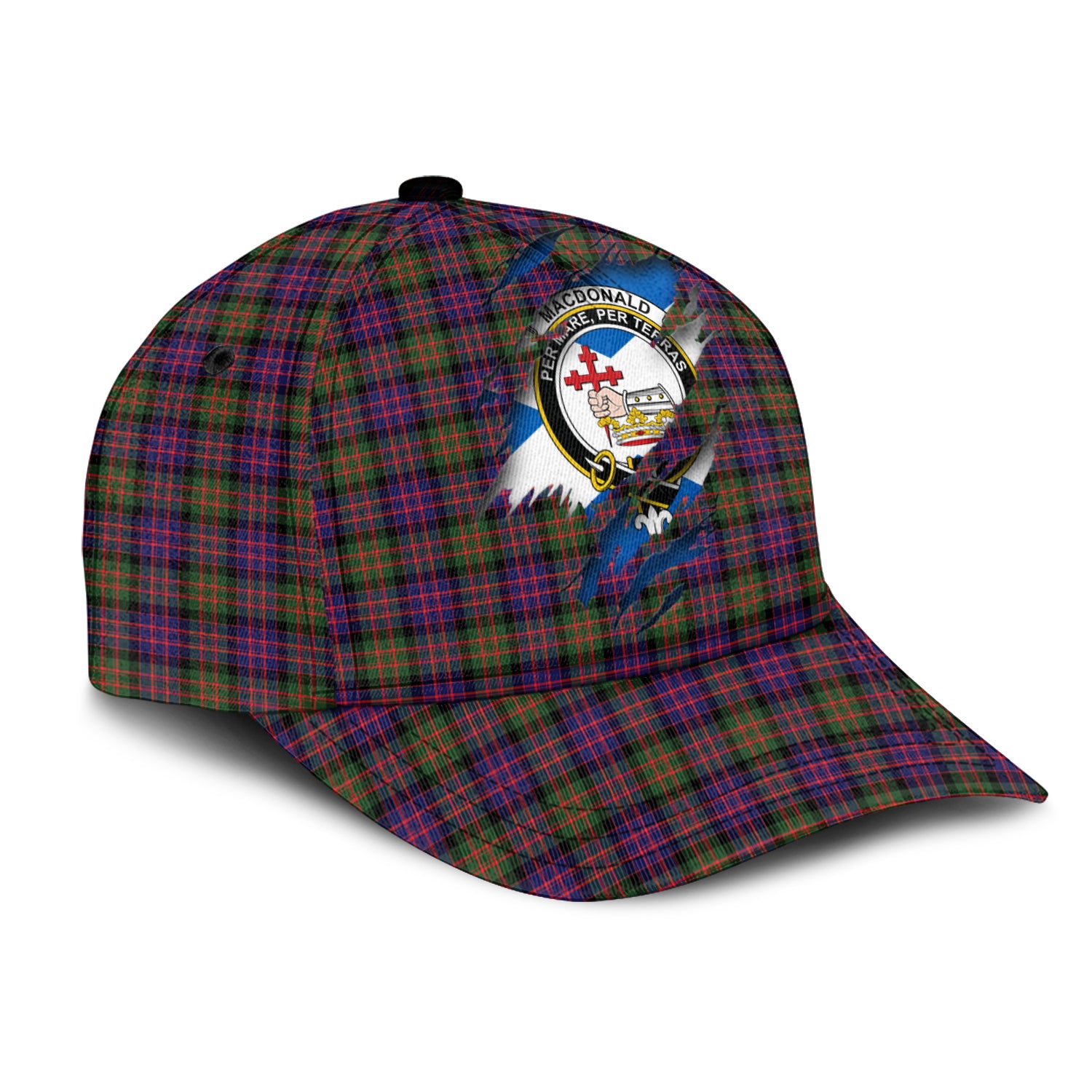 MacDonald Modern Tartan Plaid Cap, Family Crest In Me Style Tartan Baseball Cap TS23 Trucker Hats Custom Hats Gifts For Men & Women