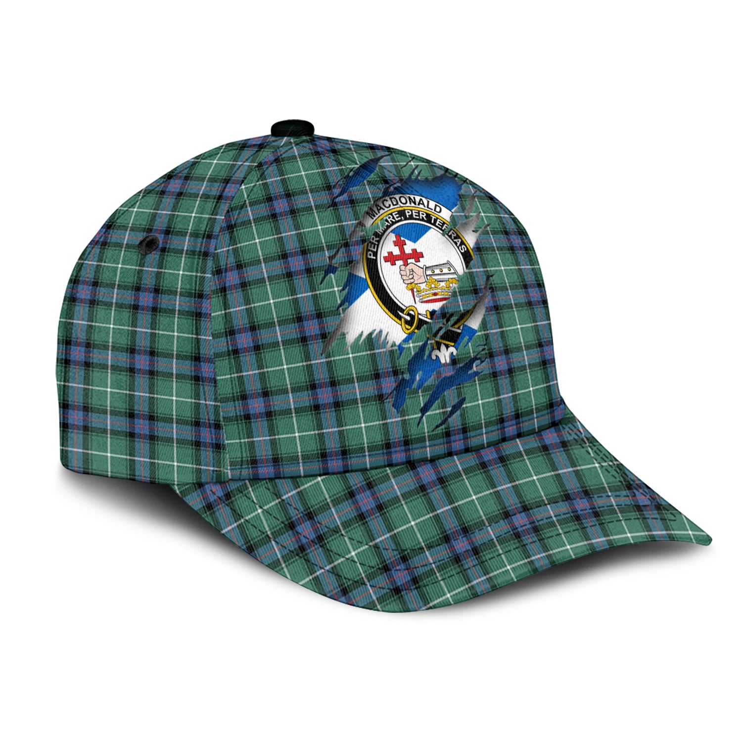 MacDonald of the Isles Hunting Ancient Tartan Plaid Cap, Family Crest In Me Style Tartan Baseball Cap TS23 Trucker Hats Custom Hats Gifts For Men & Women