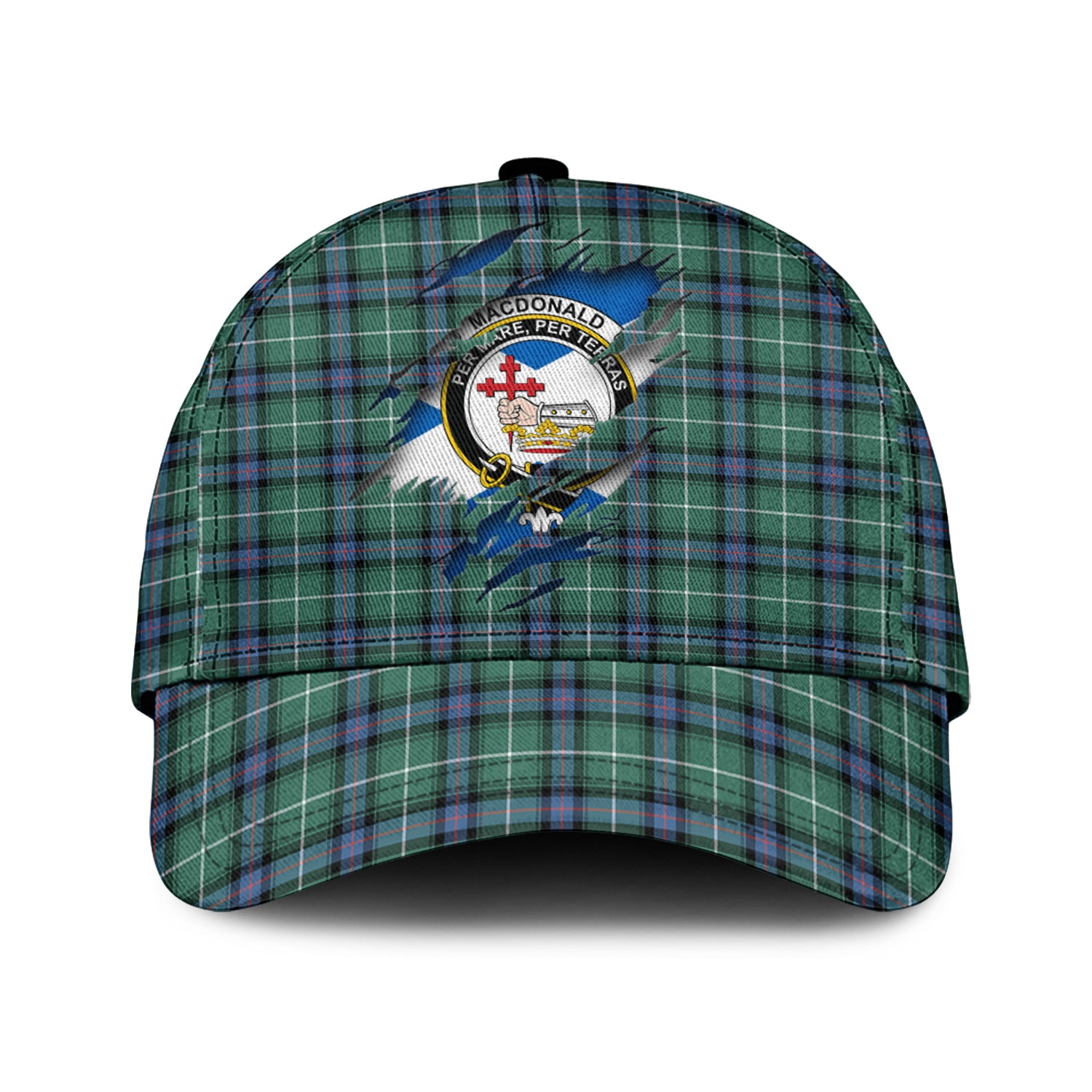 MacDonald of the Isles Hunting Ancient Tartan Plaid Cap, Family Crest In Me Style Tartan Baseball Cap TS23 Trucker Hats Custom Hats Gifts For Men & Women