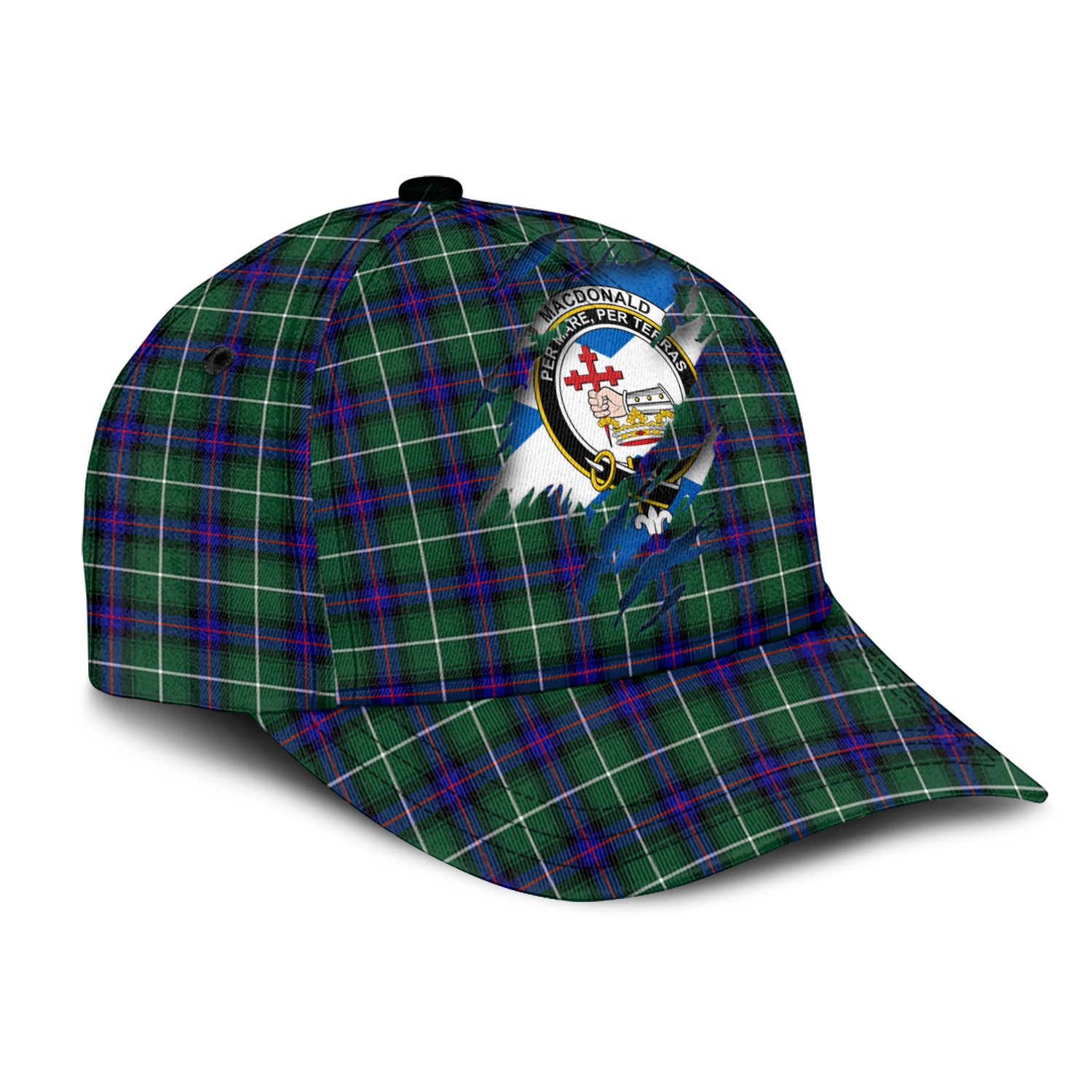 MacDonald of the Isles Hunting Modern Tartan Plaid Cap, Family Crest In Me Style Tartan Baseball Cap TS23 Trucker Hats Custom Hats Gifts For Men & Women