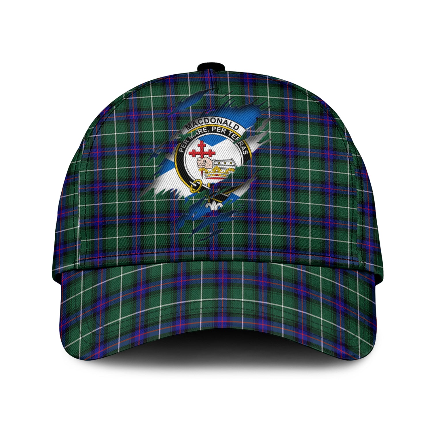 MacDonald of the Isles Hunting Modern Tartan Plaid Cap, Family Crest In Me Style Tartan Baseball Cap TS23 Trucker Hats Custom Hats Gifts For Men & Women