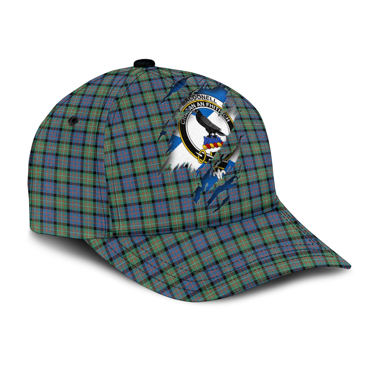 MacDonell of Glengarry Ancient Tartan Plaid Cap, Family Crest In Me Style Tartan Baseball Cap TS23 Trucker Hats Custom Hats Gifts For Men & Women