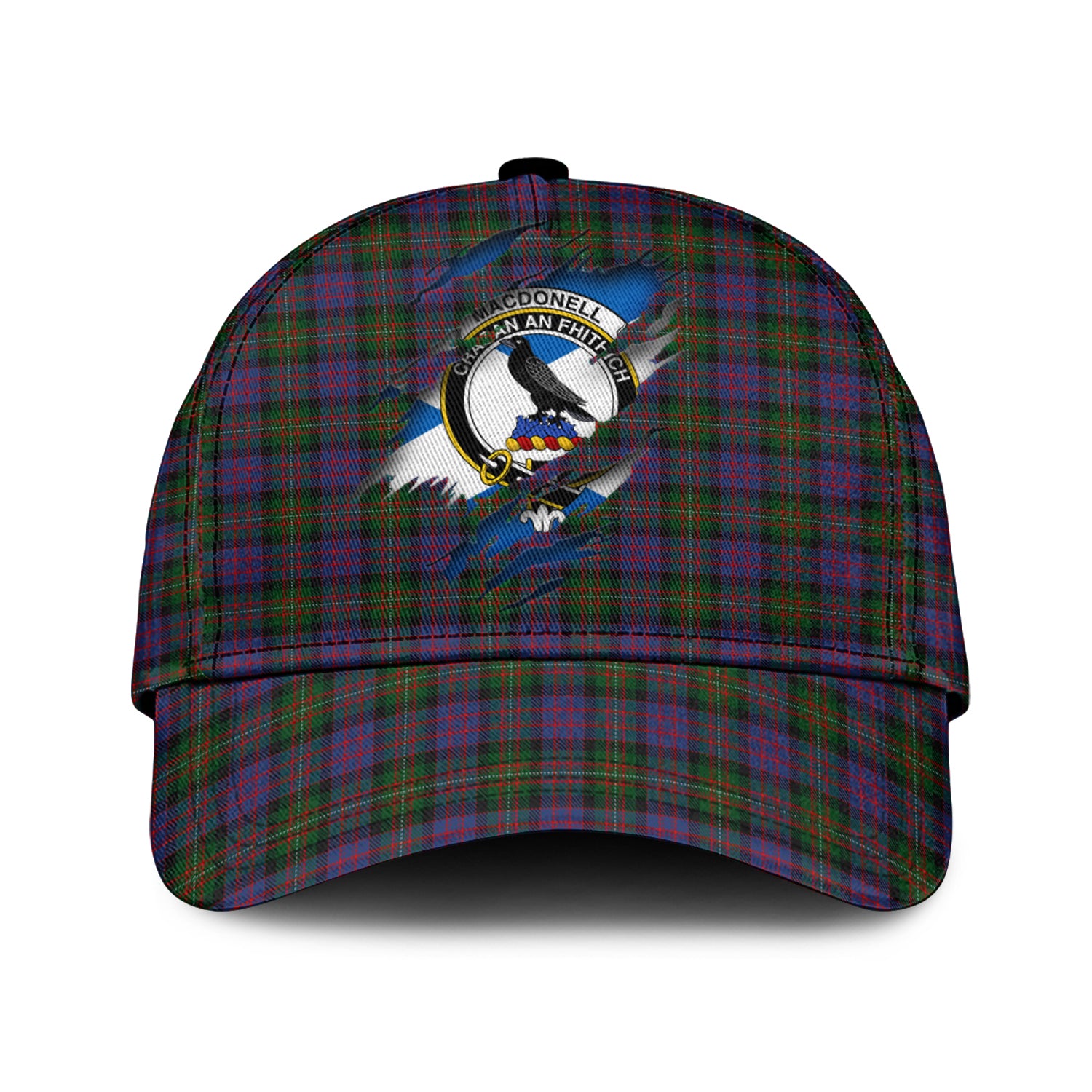 MacDonell of Glengarry Tartan Plaid Cap, Family Crest In Me Style Tartan Baseball Cap TS23 Trucker Hats Custom Hats Gifts For Men & Women