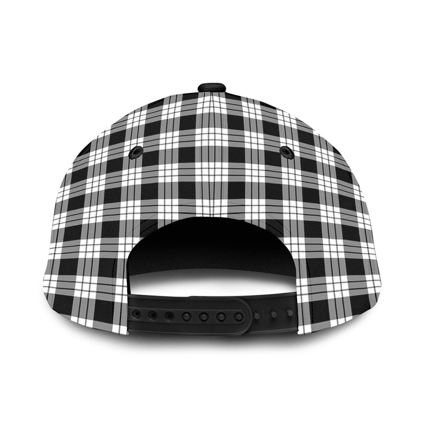 MacFarlane Black White Tartan Plaid Cap, Family Crest In Me Style Tartan Baseball Cap TS23 Trucker Hats Custom Hats Gifts For Men & Women