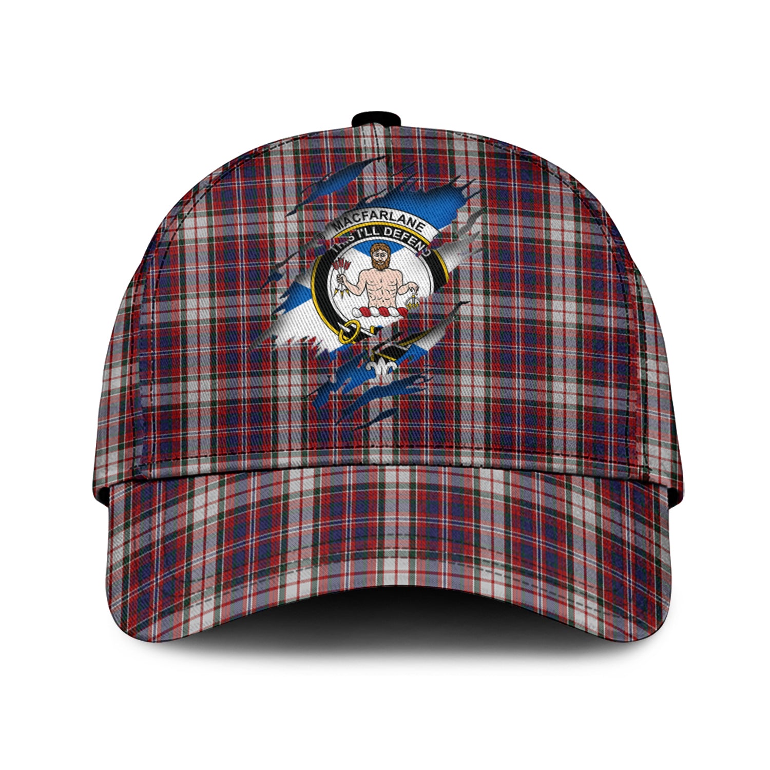 MacFarlane Dress Tartan Plaid Cap, Family Crest In Me Style Tartan Baseball Cap TS23 Trucker Hats Custom Hats Gifts For Men & Women