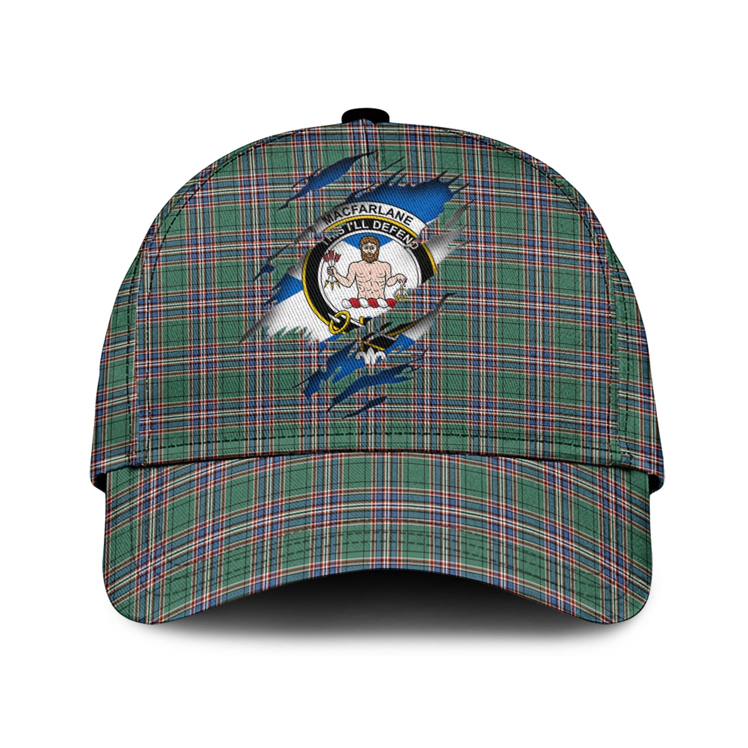MacFarlane Hunting Ancient Tartan Plaid Cap, Family Crest In Me Style Tartan Baseball Cap TS23 Trucker Hats Custom Hats Gifts For Men & Women