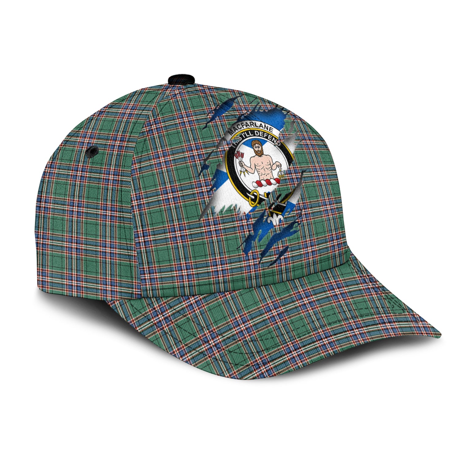 MacFarlane Hunting Ancient Tartan Plaid Cap, Family Crest In Me Style Tartan Baseball Cap TS23 Trucker Hats Custom Hats Gifts For Men & Women