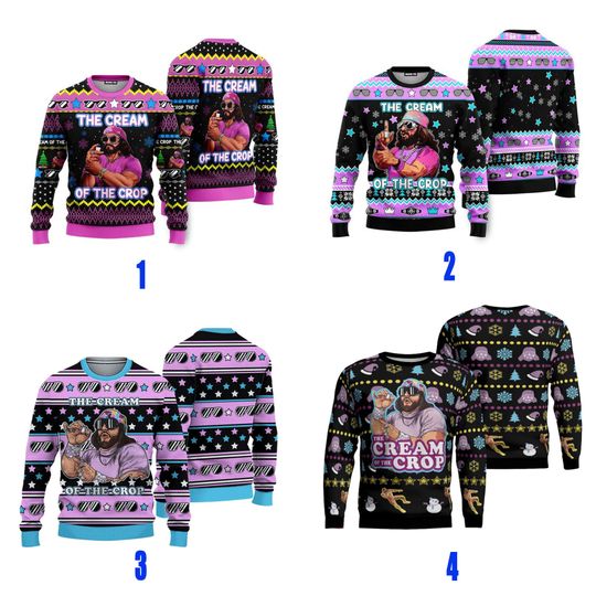 Macho Man Randy Savage Ugly Sweater, The Cream of the Crop Macho Man Randy Savage Sweater - Image 2