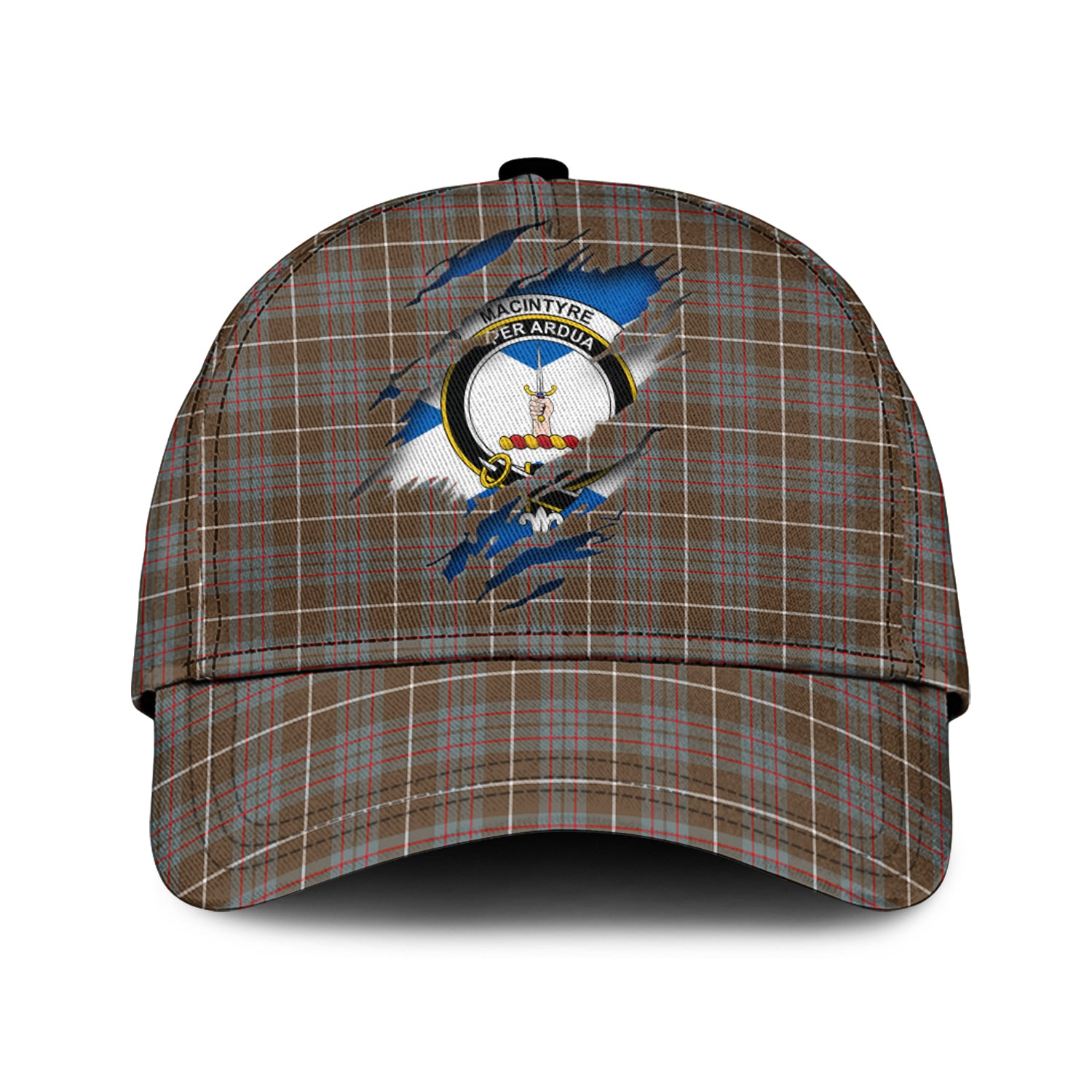 MacIntyre Hunting Weathered Tartan Plaid Cap, Family Crest In Me Style Tartan Baseball Cap TS23 Trucker Hats Custom Hats Gifts For Men & Women