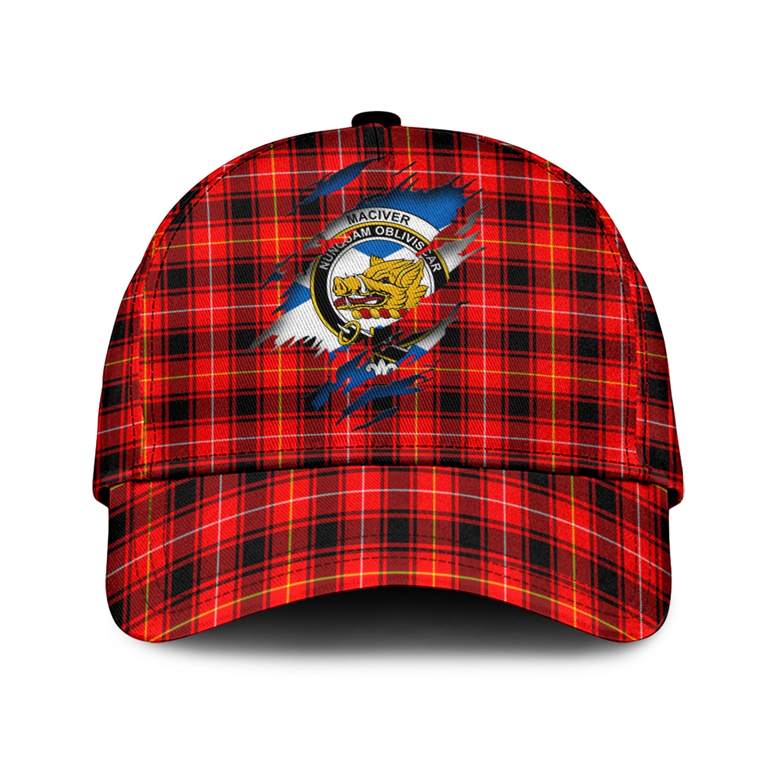 MacIver Modern Tartan Plaid Cap, Family Crest In Me Style Tartan Baseball Cap TS23 Trucker Hats Custom Hats Gifts For Men & Women