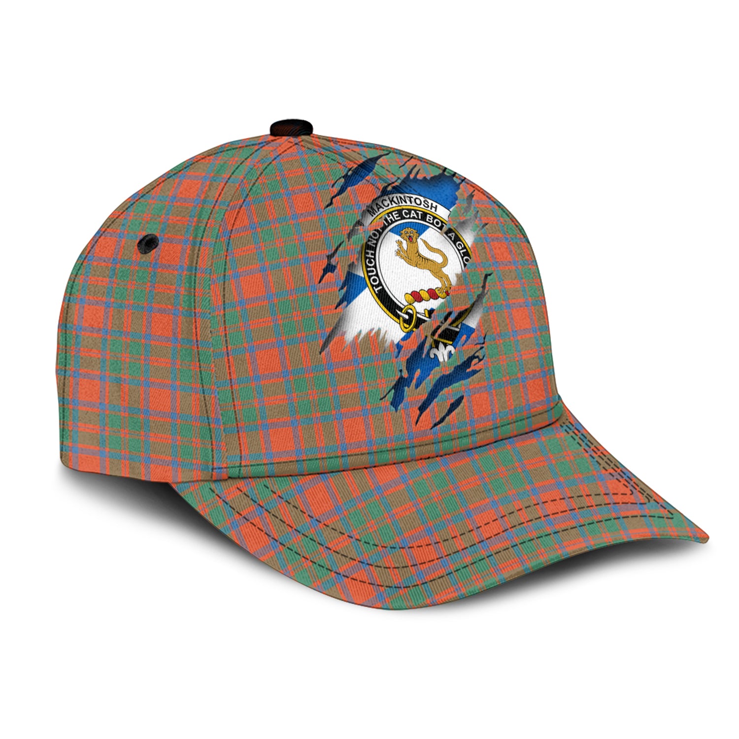 MacKintosh Ancient Tartan Plaid Cap, Family Crest In Me Style Tartan Baseball Cap TS23 Trucker Hats Custom Hats Gifts For Men & Women