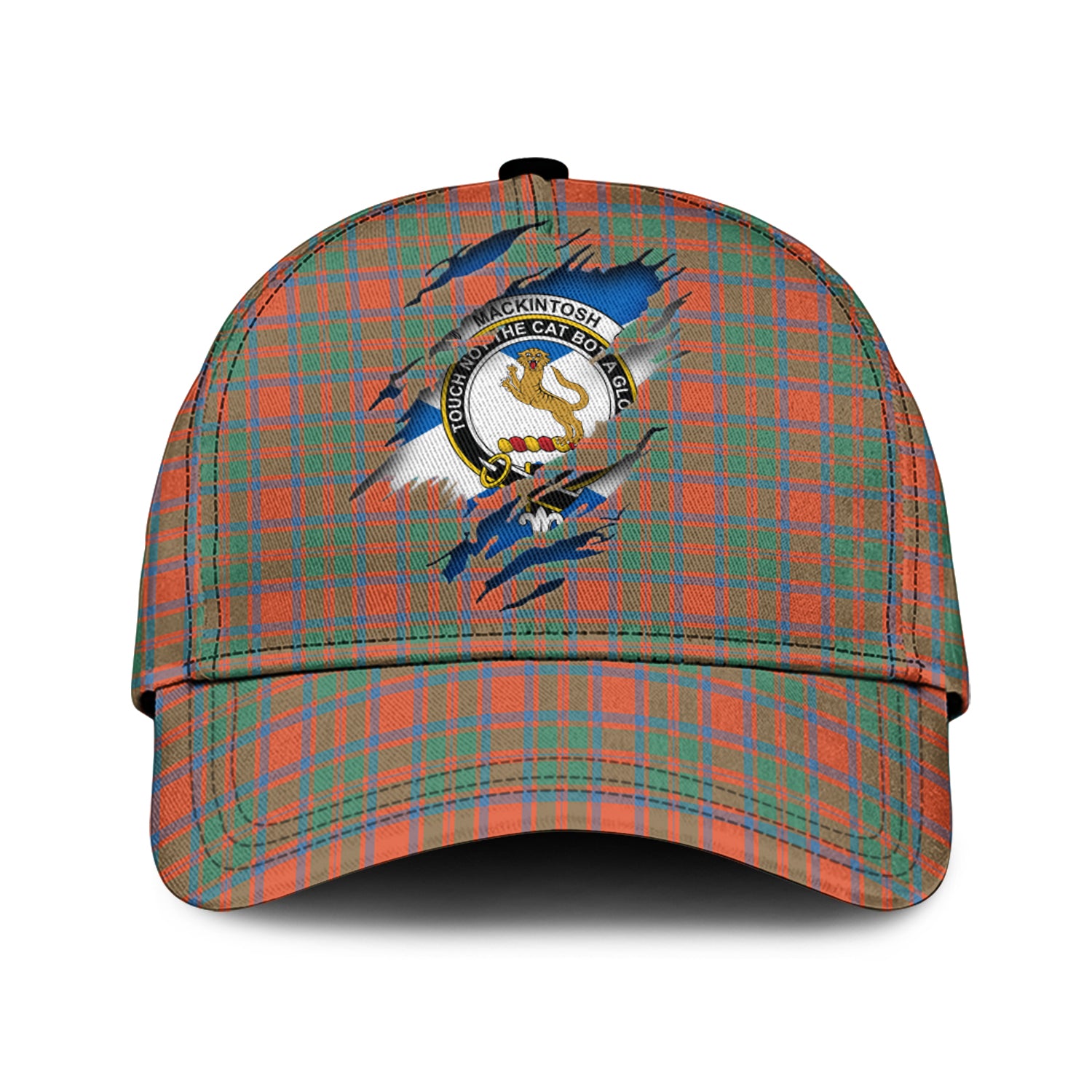 MacKintosh Ancient Tartan Plaid Cap, Family Crest In Me Style Tartan Baseball Cap TS23 Trucker Hats Custom Hats Gifts For Men & Women