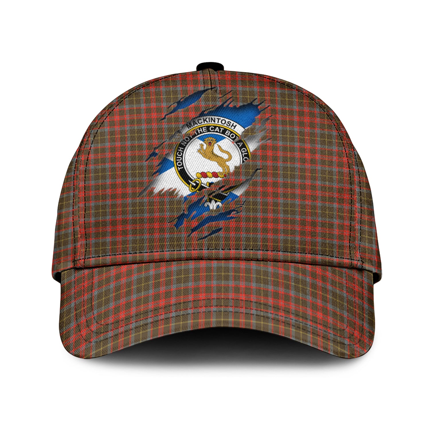 MacKintosh Hunting Weathered Tartan Plaid Cap, Family Crest In Me Style Tartan Baseball Cap TS23 Trucker Hats Custom Hats Gifts For Men & Women