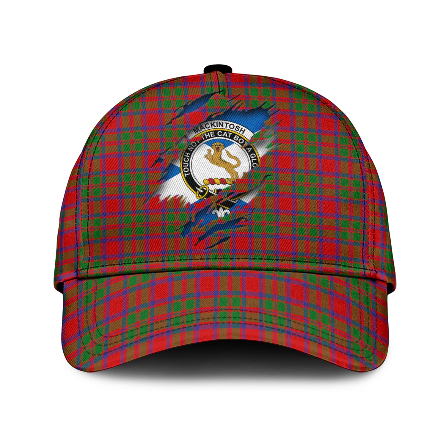 MacKintosh Modern Tartan Plaid Cap, Family Crest In Me Style Tartan Baseball Cap TS23 Trucker Hats Custom Hats Gifts For Men & Women