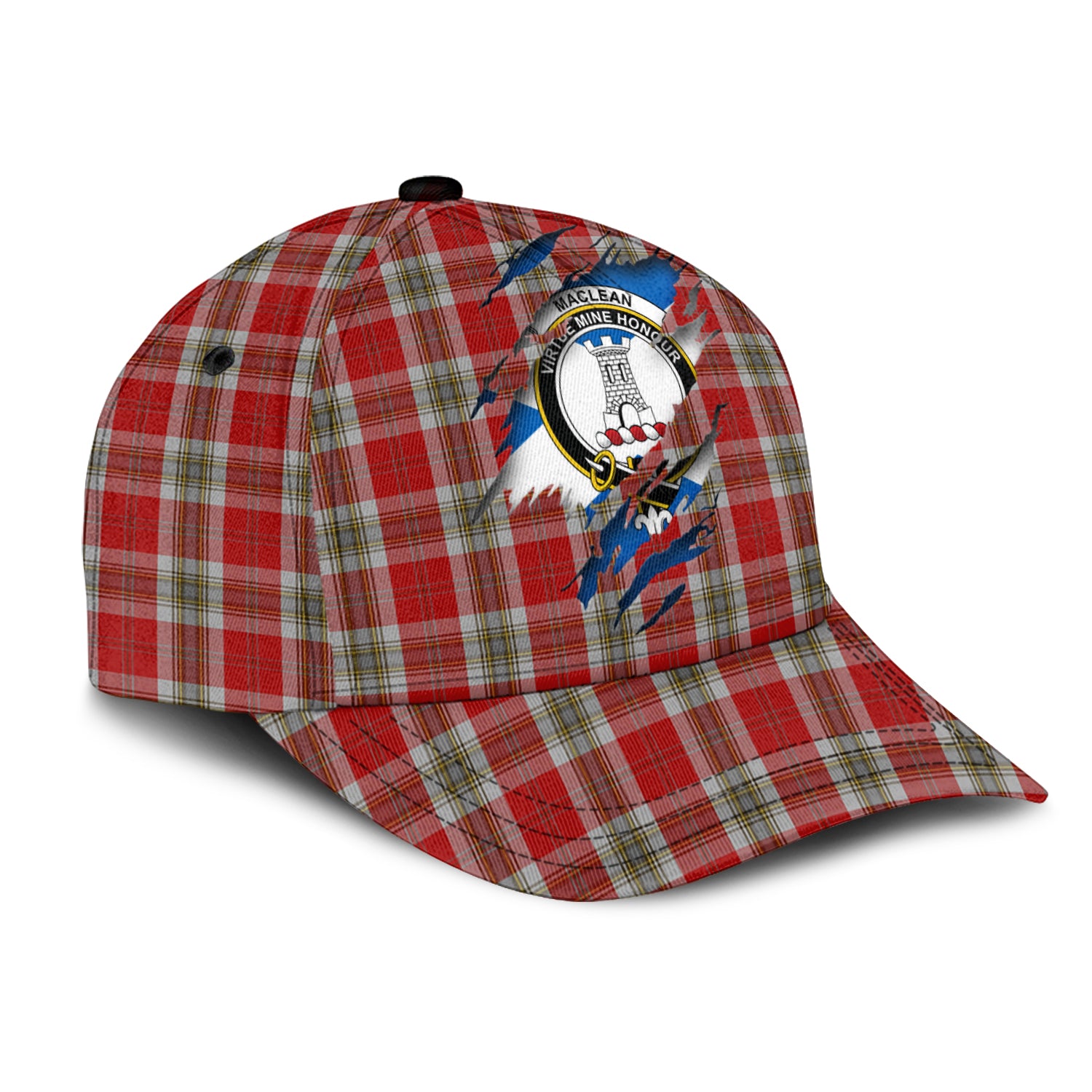 MacLean of Duart Dress Red Tartan Plaid Cap, Family Crest In Me Style Tartan Baseball Cap TS23 Trucker Hats Custom Hats Gifts For Men & Women