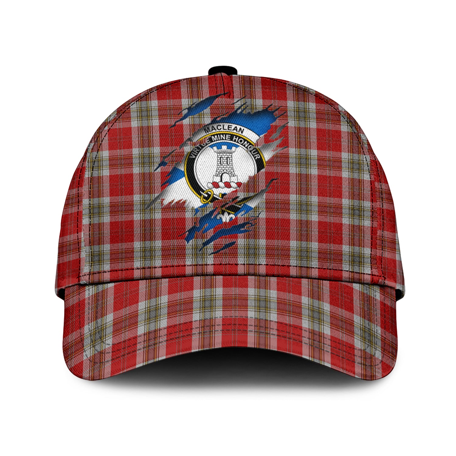 MacLean of Duart Dress Red Tartan Plaid Cap, Family Crest In Me Style Tartan Baseball Cap TS23 Trucker Hats Custom Hats Gifts For Men & Women