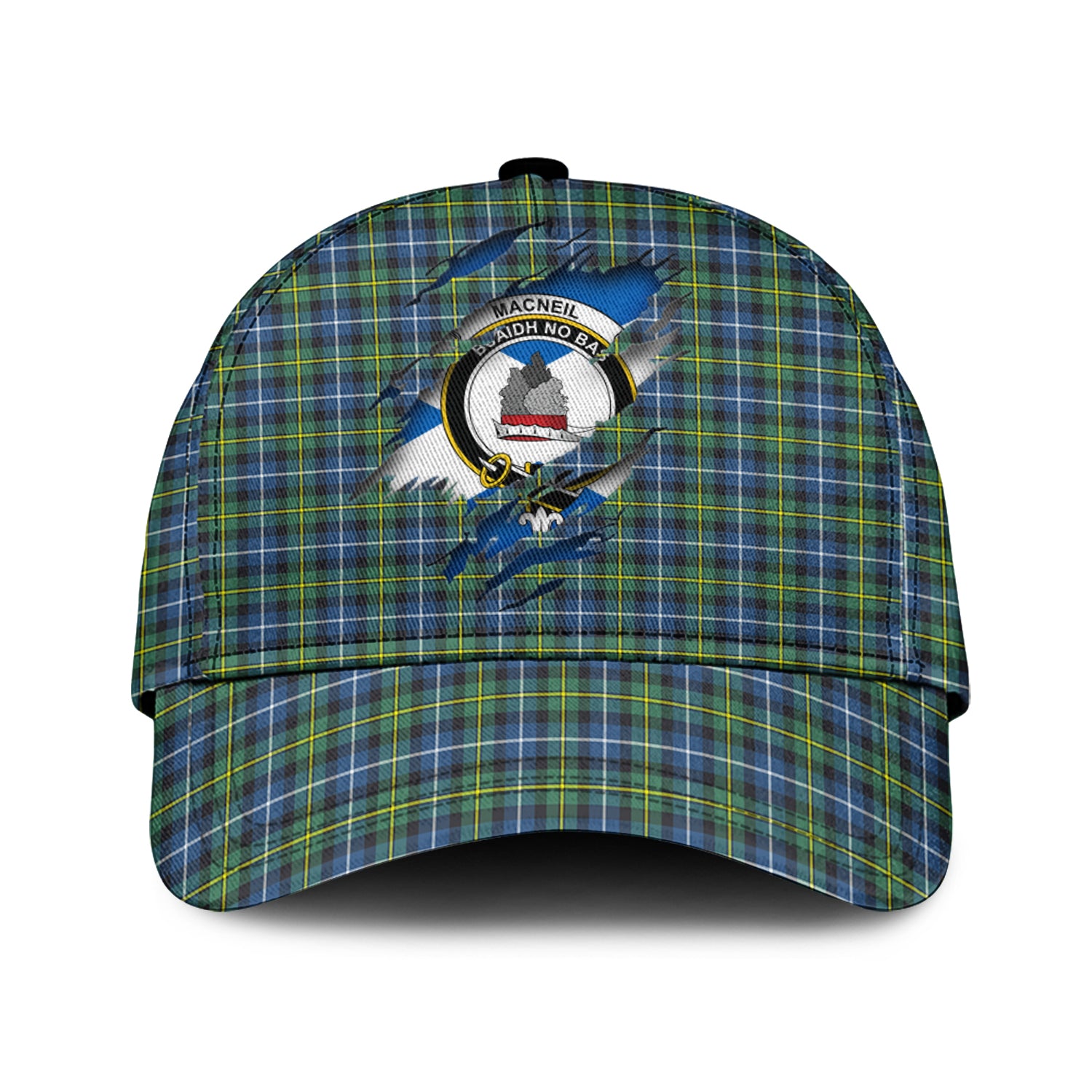 MacNeil of Barra Ancient Tartan Plaid Cap, Family Crest In Me Style Tartan Baseball Cap TS23 Trucker Hats Custom Hats Gifts For Men & Women