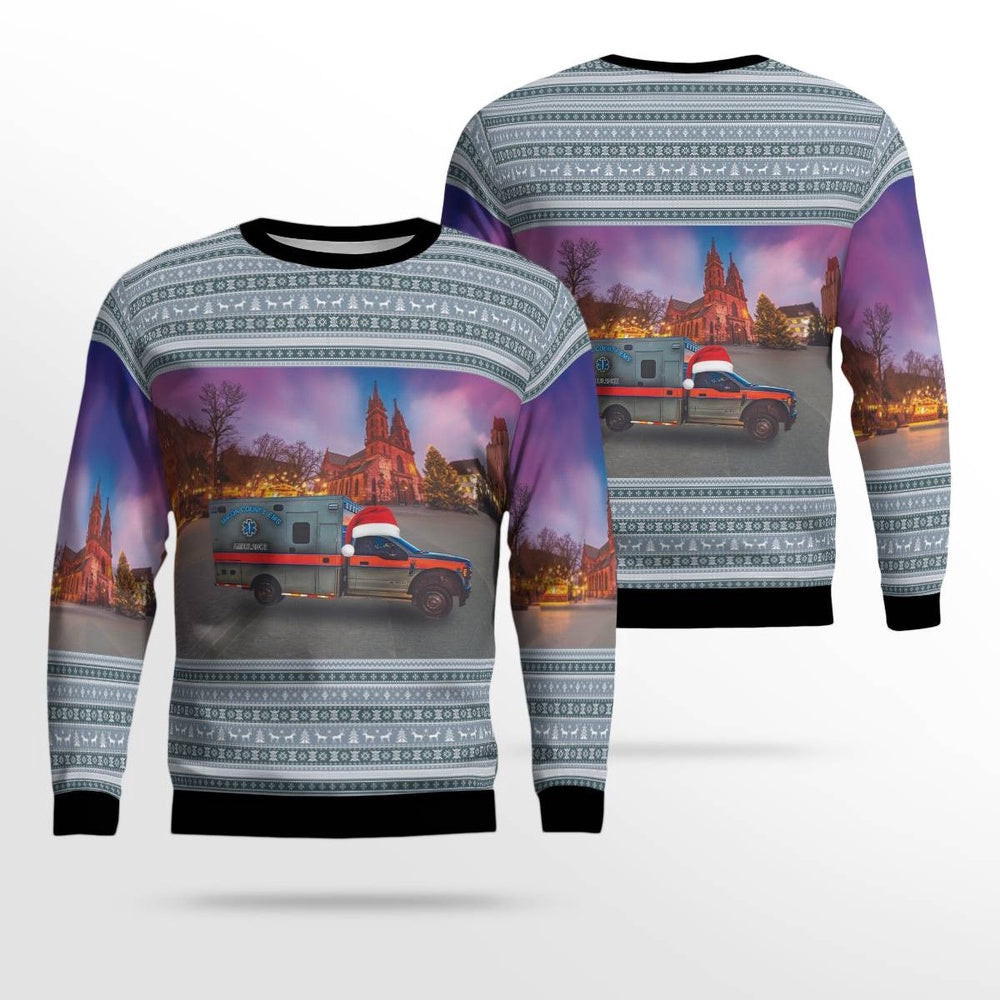 Macon County North Carolina Macon County EMS Christmas AOP Ugly Sweater Christmas Unisex Sweaters Gift For Christmas