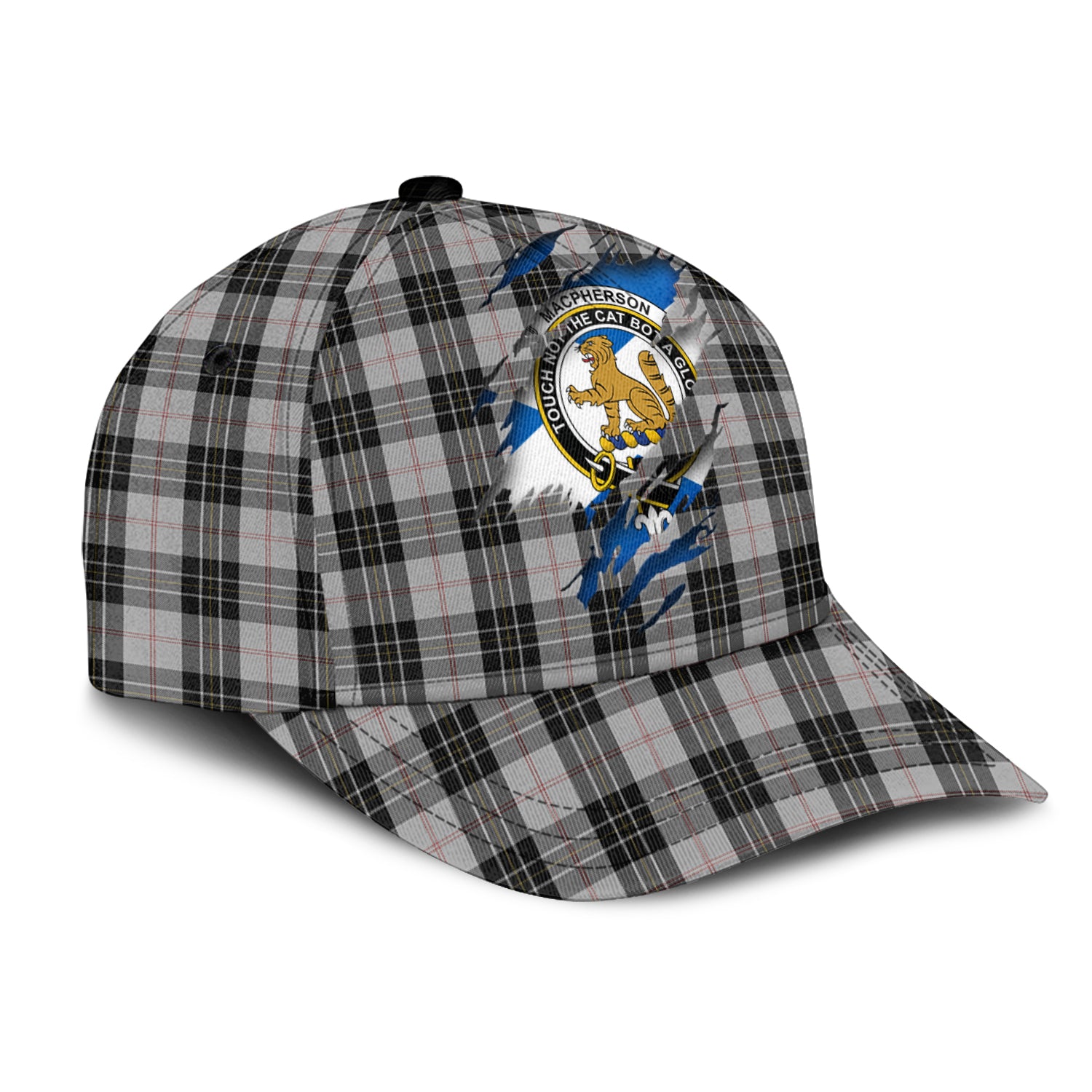 MacPherson Dress Tartan Plaid Cap, Family Crest In Me Style Tartan Baseball Cap TS23 Trucker Hats Custom Hats Gifts For Men & Women