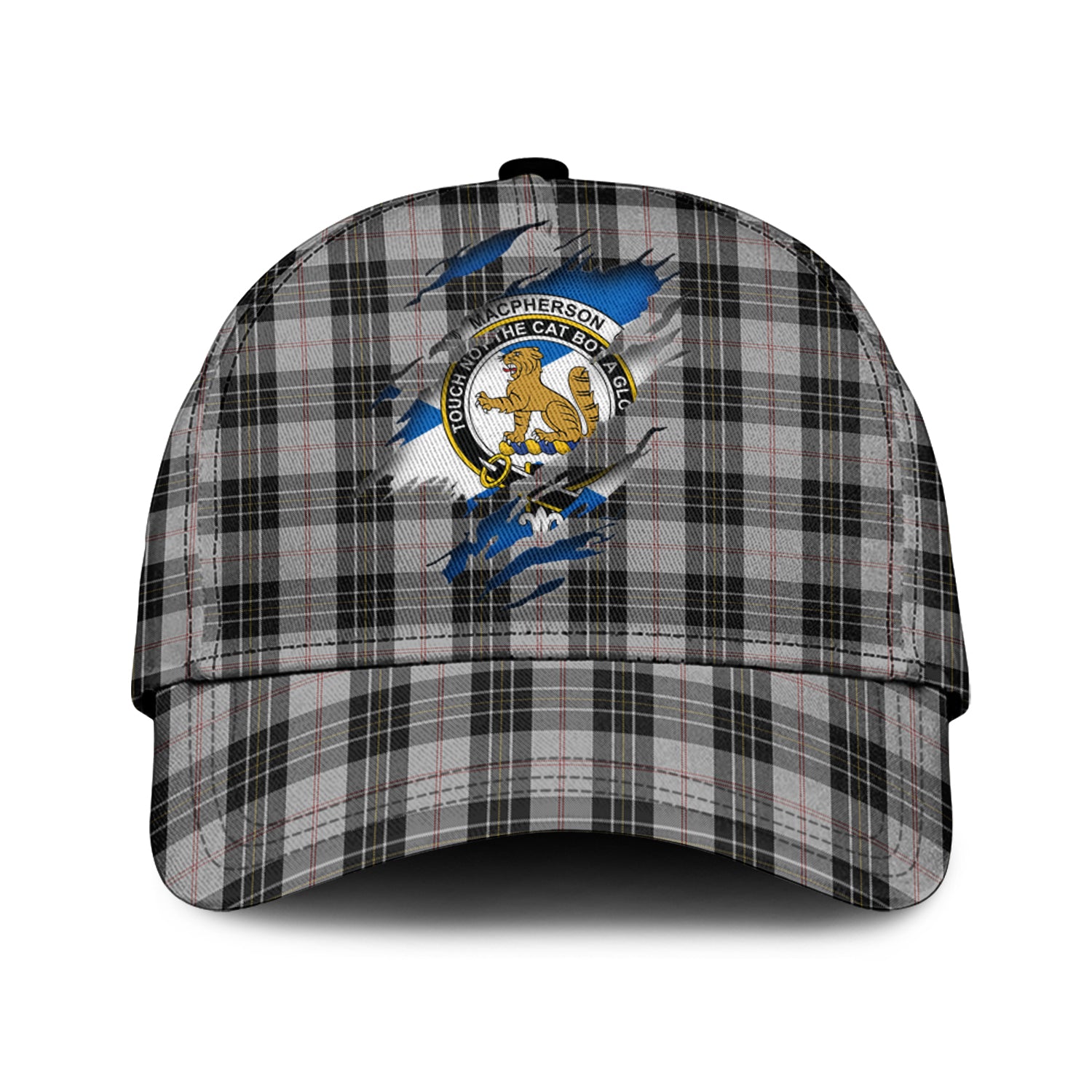 MacPherson Dress Tartan Plaid Cap, Family Crest In Me Style Tartan Baseball Cap TS23 Trucker Hats Custom Hats Gifts For Men & Women