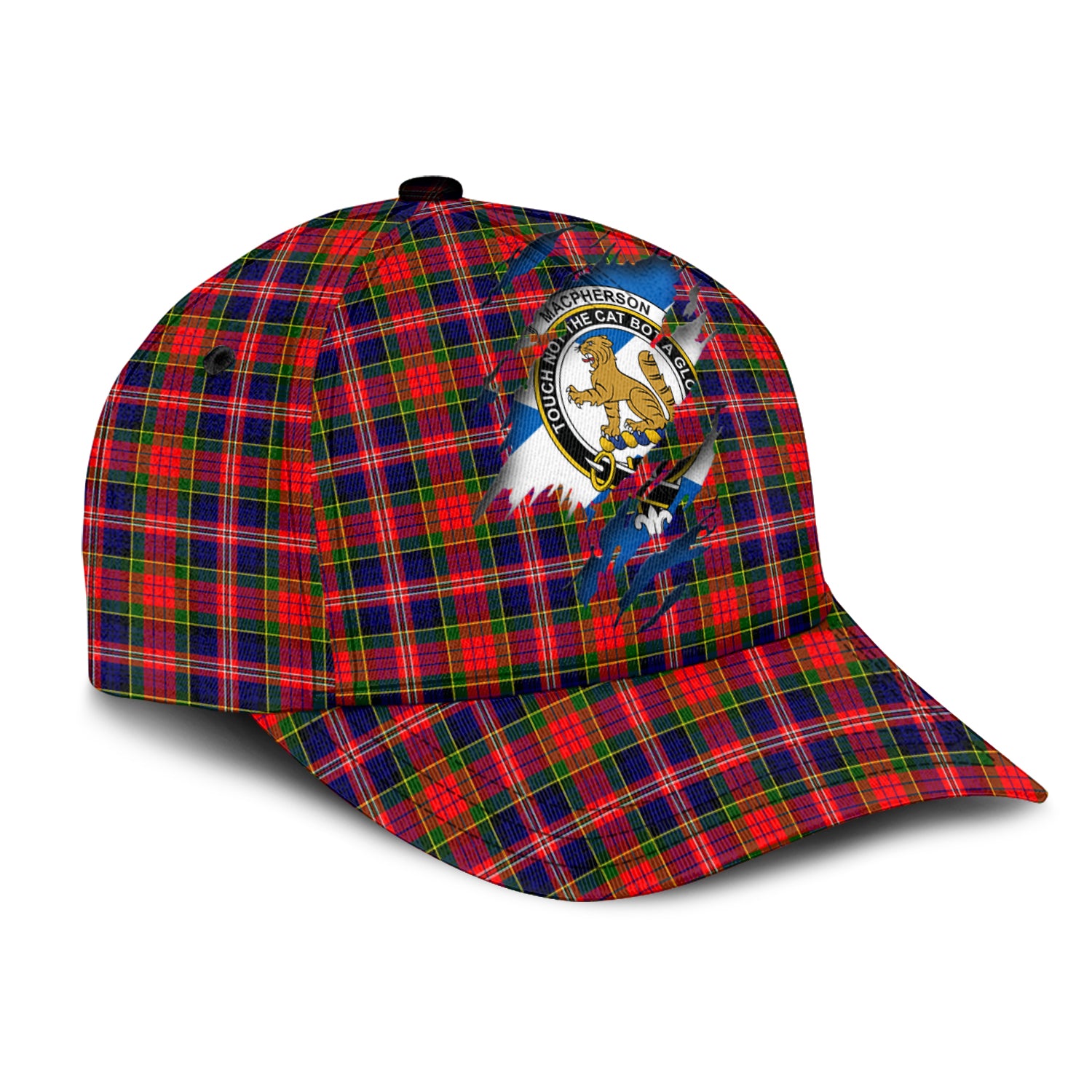 MacPherson Modern Tartan Plaid Cap, Family Crest In Me Style Tartan Baseball Cap TS23 Trucker Hats Custom Hats Gifts For Men & Women