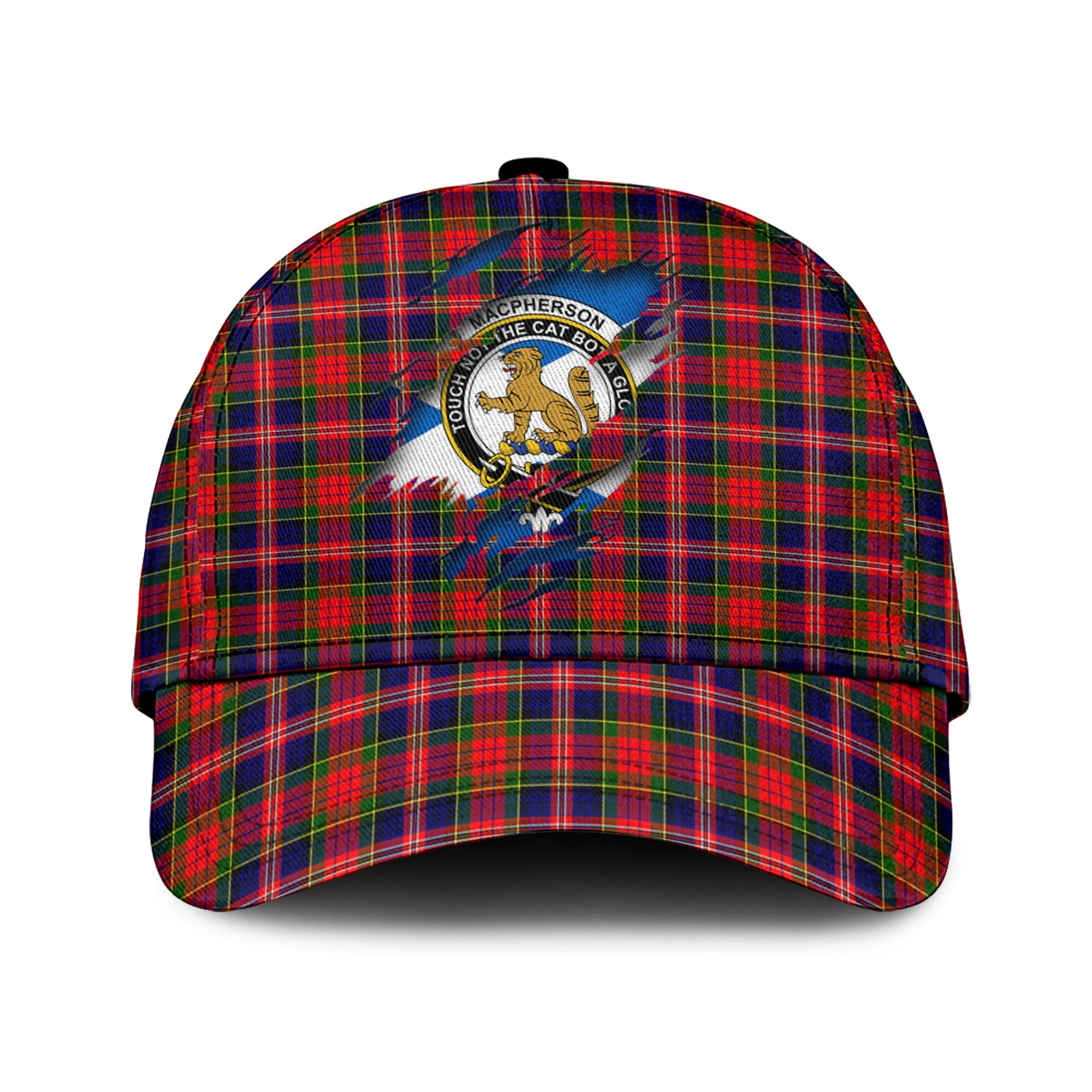 MacPherson Modern Tartan Plaid Cap, Family Crest In Me Style Tartan Baseball Cap TS23 Trucker Hats Custom Hats Gifts For Men & Women