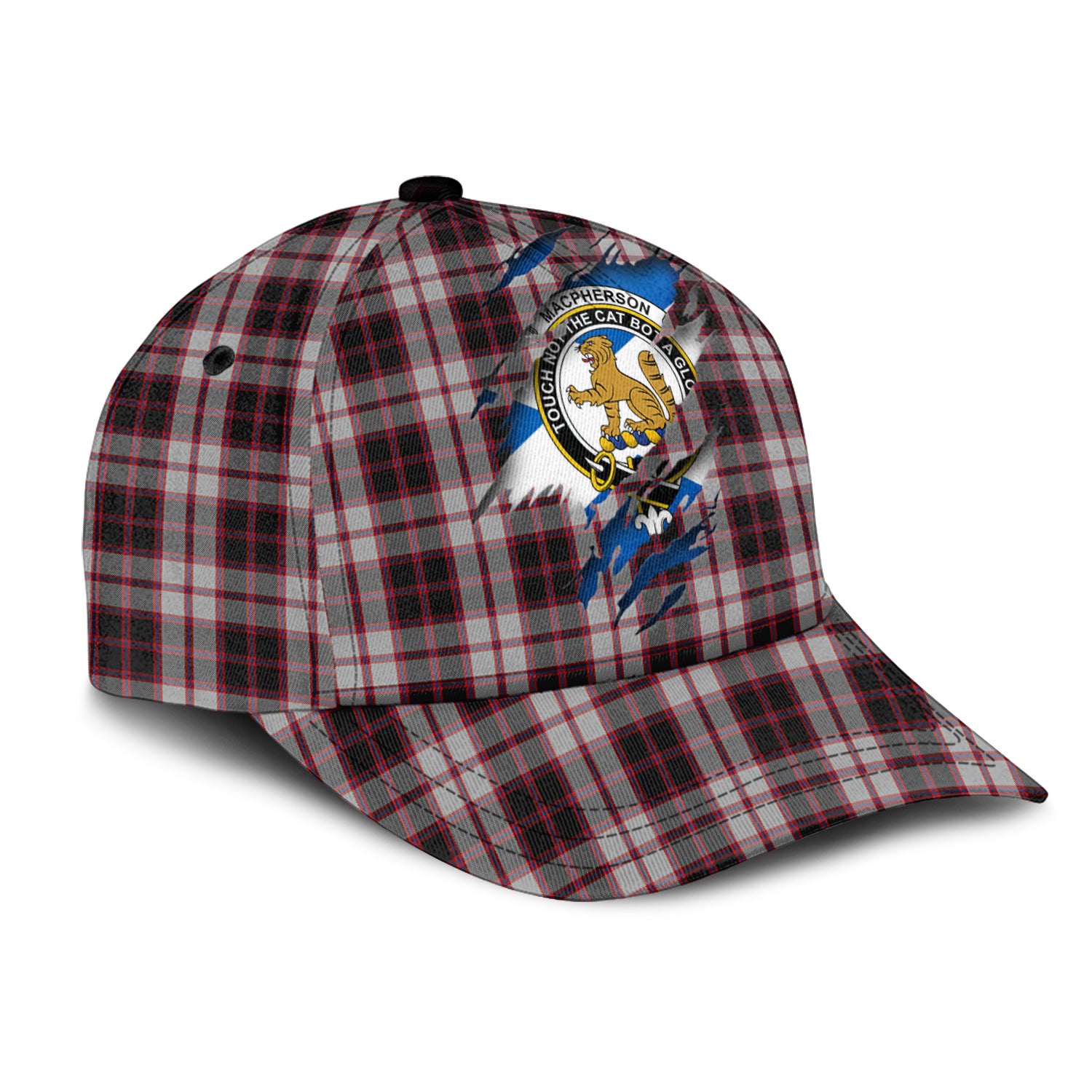 MacPherson Tartan Plaid Cap, Family Crest In Me Style Tartan Baseball Cap TS23 Trucker Hats Custom Hats Gifts For Men & Women