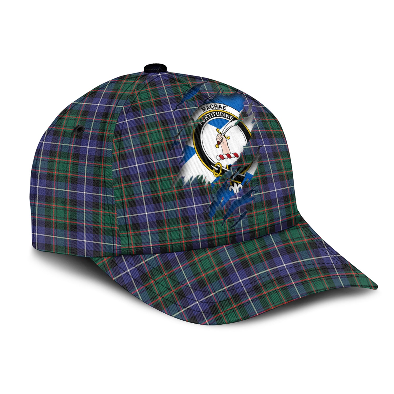 MacRae Hunting Modern Tartan Plaid Cap, Family Crest In Me Style Tartan Baseball Cap TS23 Trucker Hats Custom Hats Gifts For Men & Women