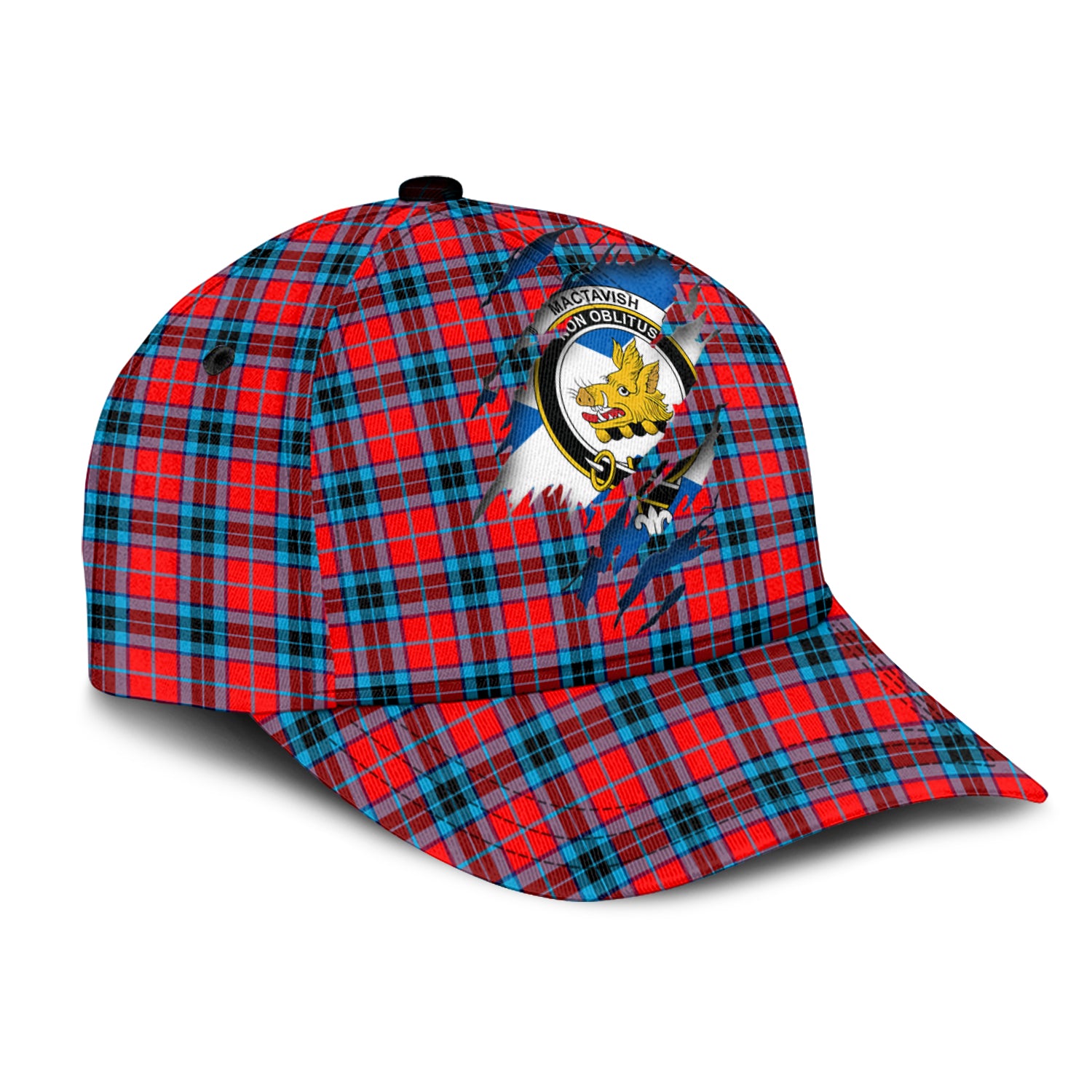 MacTavish Modern Tartan Plaid Cap, Family Crest In Me Style Tartan Baseball Cap TS23 Trucker Hats Custom Hats Gifts For Men & Women