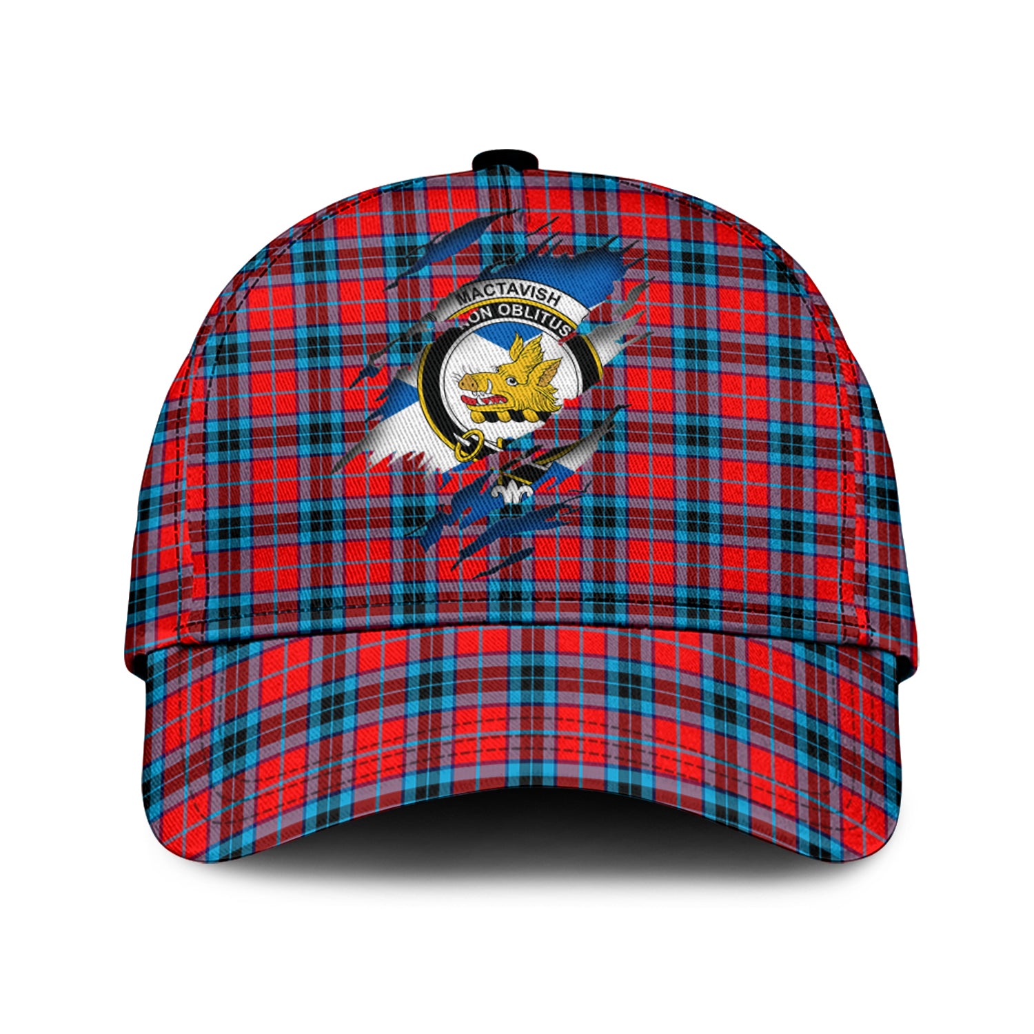 MacTavish Modern Tartan Plaid Cap, Family Crest In Me Style Tartan Baseball Cap TS23 Trucker Hats Custom Hats Gifts For Men & Women