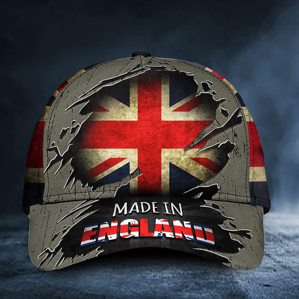 Made In England Uk Flag Hat Vintage Patriotic Honoring British United Kingdom Men And Women Hat Classic Cap Trucker Hats Custom Hats Gifts For Men & Women