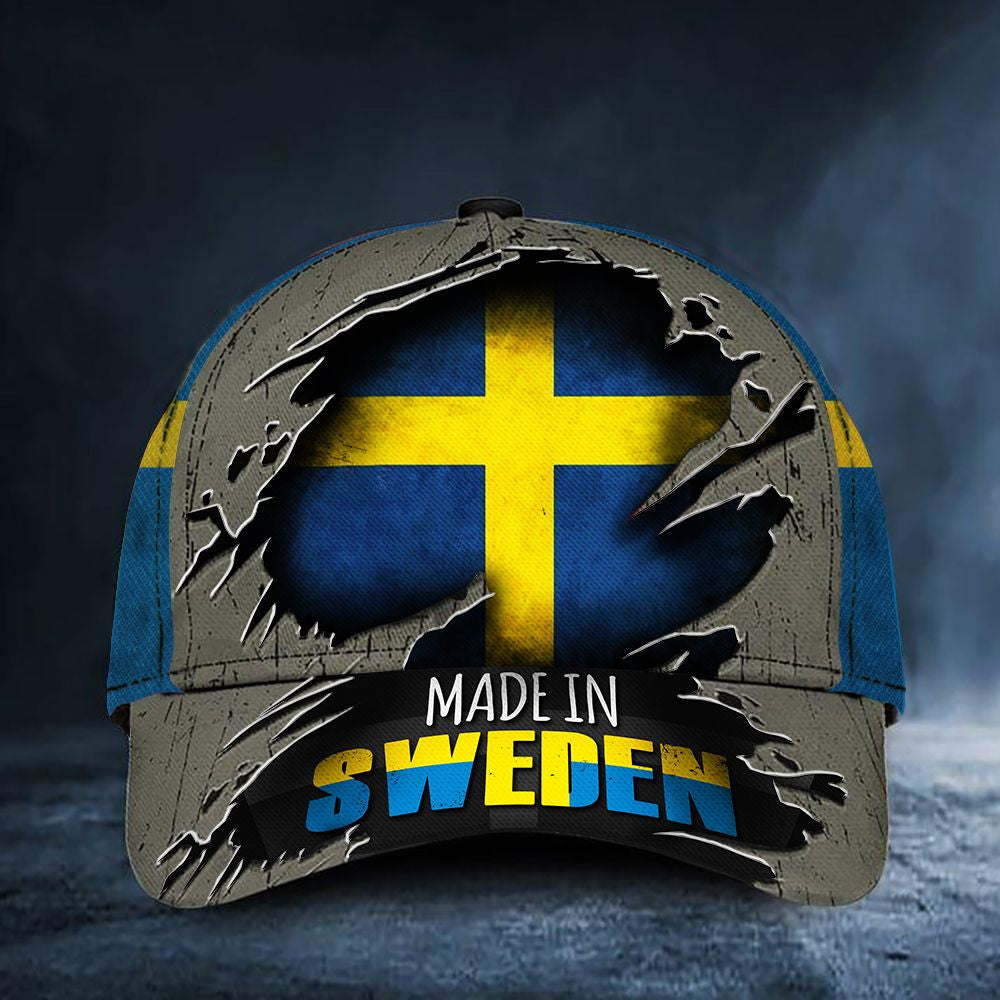 Made In Sweden Sweden Flag Proud Swedish Classic Cap Trucker Hats Custom Hats Gifts For Men & Women