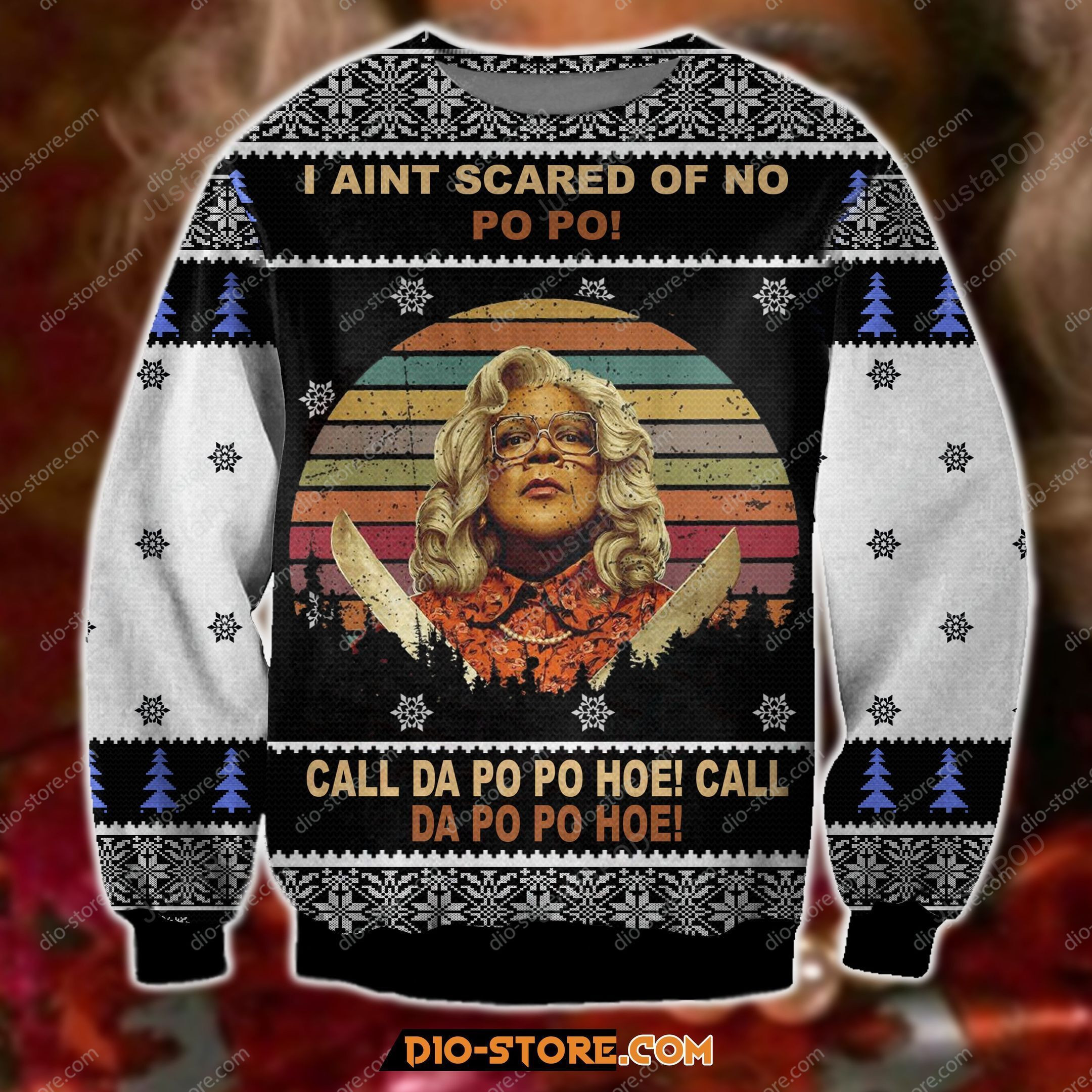 Madea 3D Print Knitting Pattern Ugly Christmas Sweater Adult 3D Funny Matching for family
