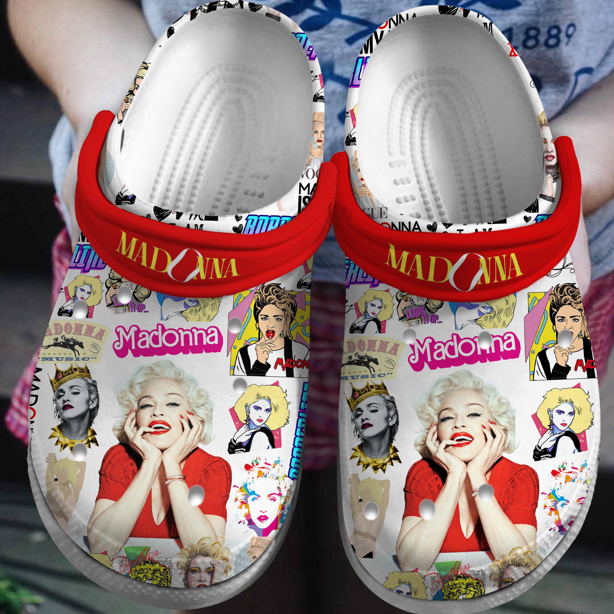 Madonna Music Crocs Crocband Clogs Shoes Comfortable For Men Women and Kids