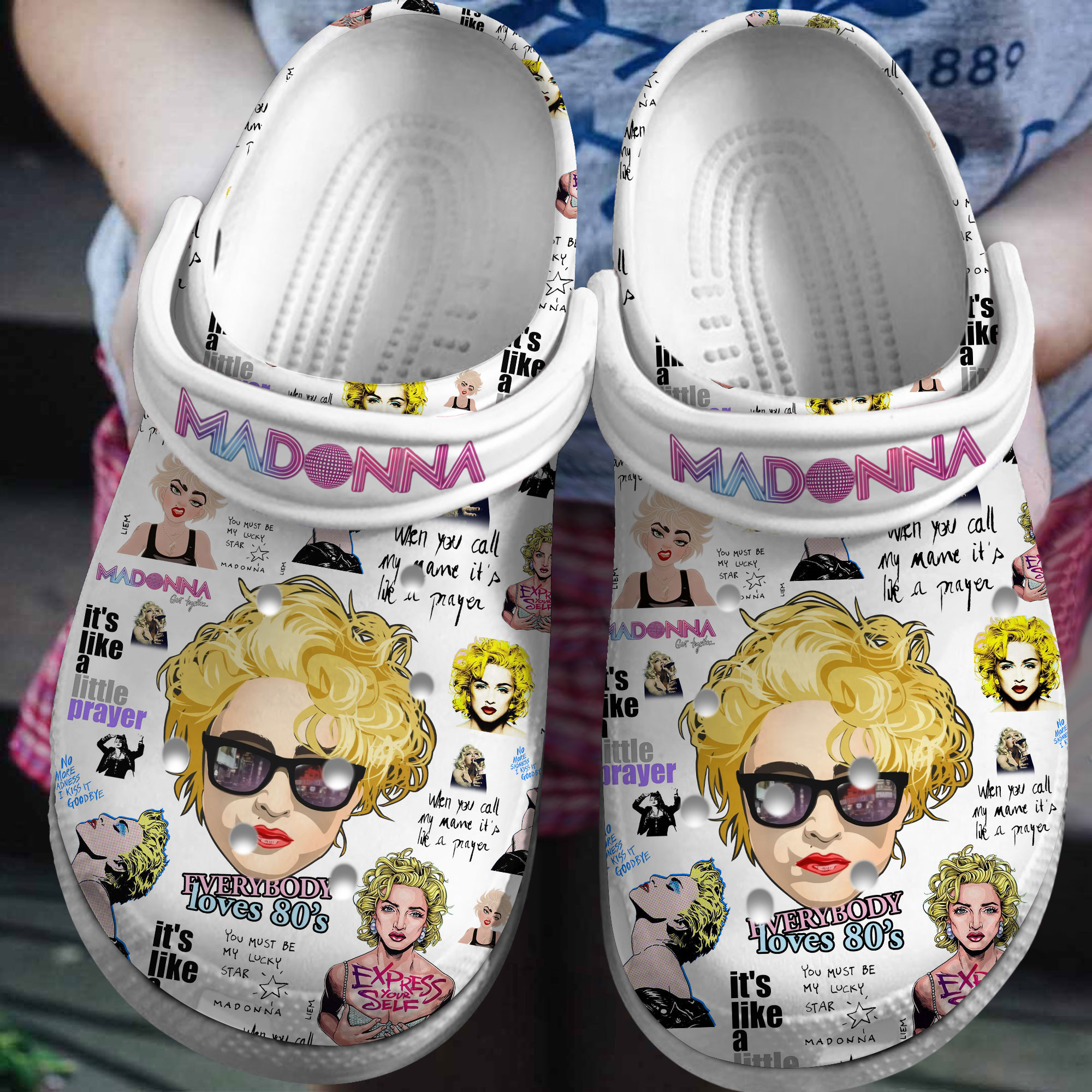 Madonna Music Crocs Crocband Clogs Shoes Comfortable For Men Women and Kids