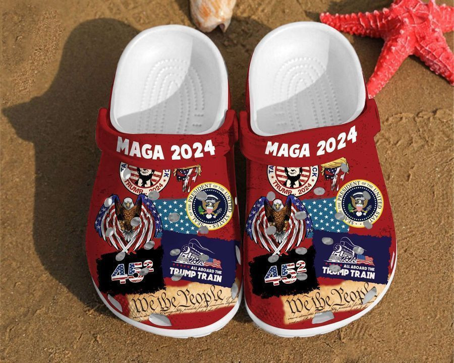 Maga 2024 Stickers Trump Vote For Girl Independence Us Day Gift 4Th Of July Gifts Clog Shoes