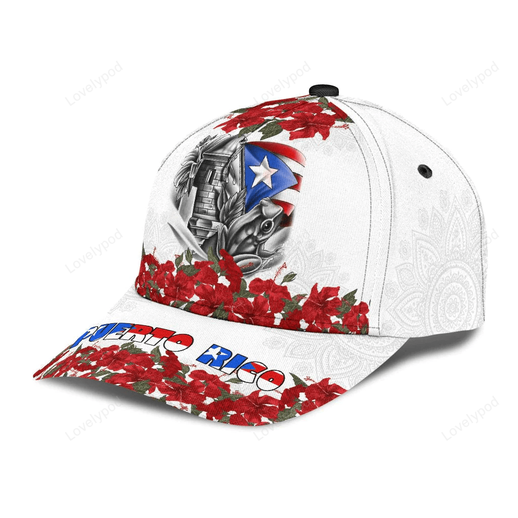 Maga Flower Puerto Rico Classic Cap Hat, Hibiscus Puerto Rico Cap Hat Trucker Hats Custom Hats Gifts For Men & Women