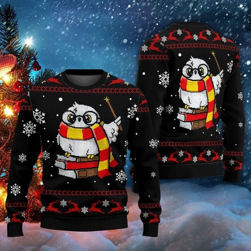 Magic Owl Potter Ugly Christmas Sweater, Jumper, Xmas Lover Ugly Sweatshirt