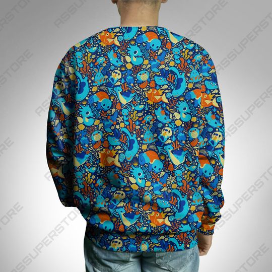 Magikarp Lapras Sweatshirt Japanese Anime Cute Gifts Magikarp Sweater Shirt Lapras Water Shirt Gift - Image 19