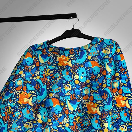 Magikarp Lapras Sweatshirt Japanese Anime Cute Gifts Magikarp Sweater Shirt Lapras Water Shirt Gift - Image 14