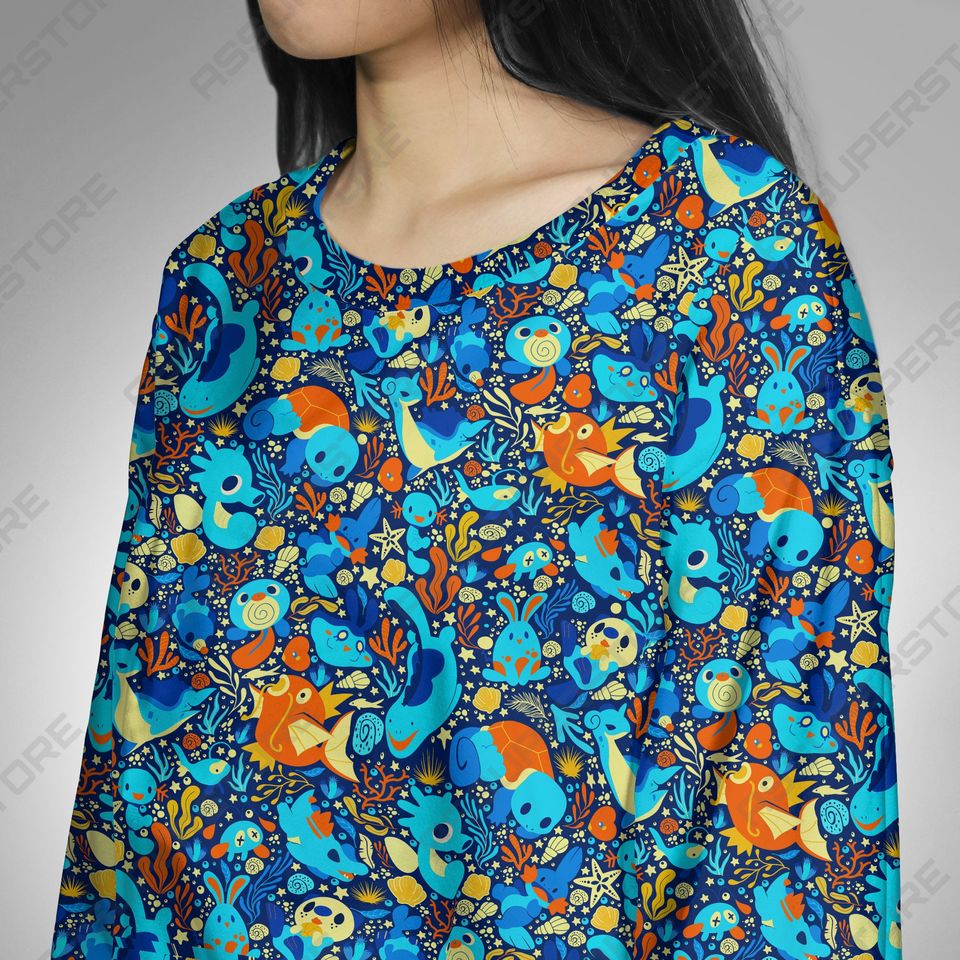 Magikarp Lapras Sweatshirt Japanese Anime Cute Gifts Magikarp Sweater Shirt Lapras Water Shirt Gift - Image 7