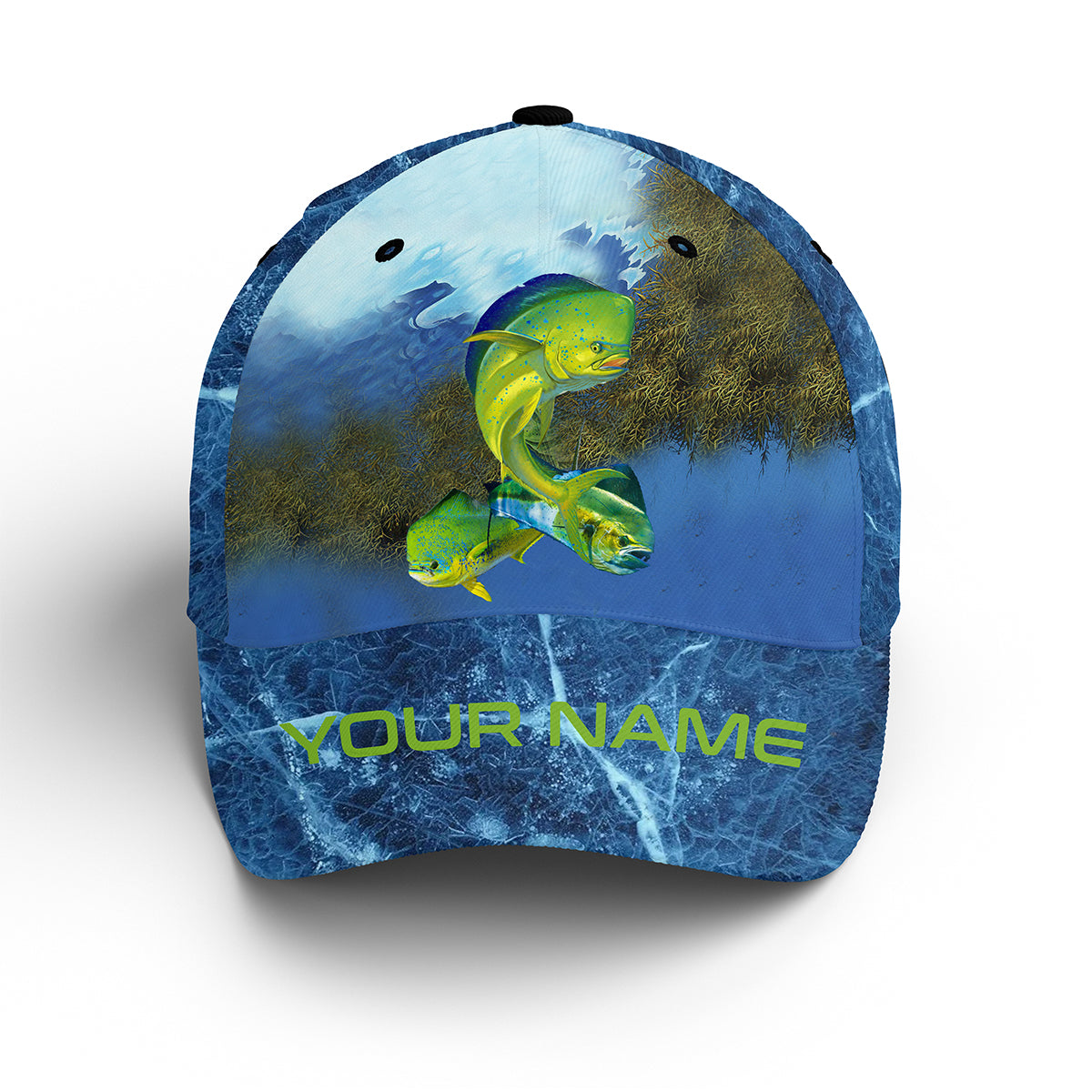 Mahi-Mahi Fishing Blue Deep Sea Fishing Custom Fishing Hat Unisex Fishing Baseball Caps Classic Hats Trucker Hats Custom Hats Gifts For Men & Women