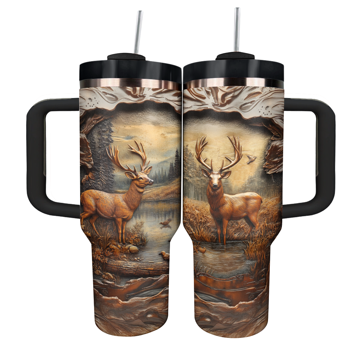 Majestic Forest Deer Custom Stanley Cup 40 oz 30 oz Tumbler With HandleTVC2301302