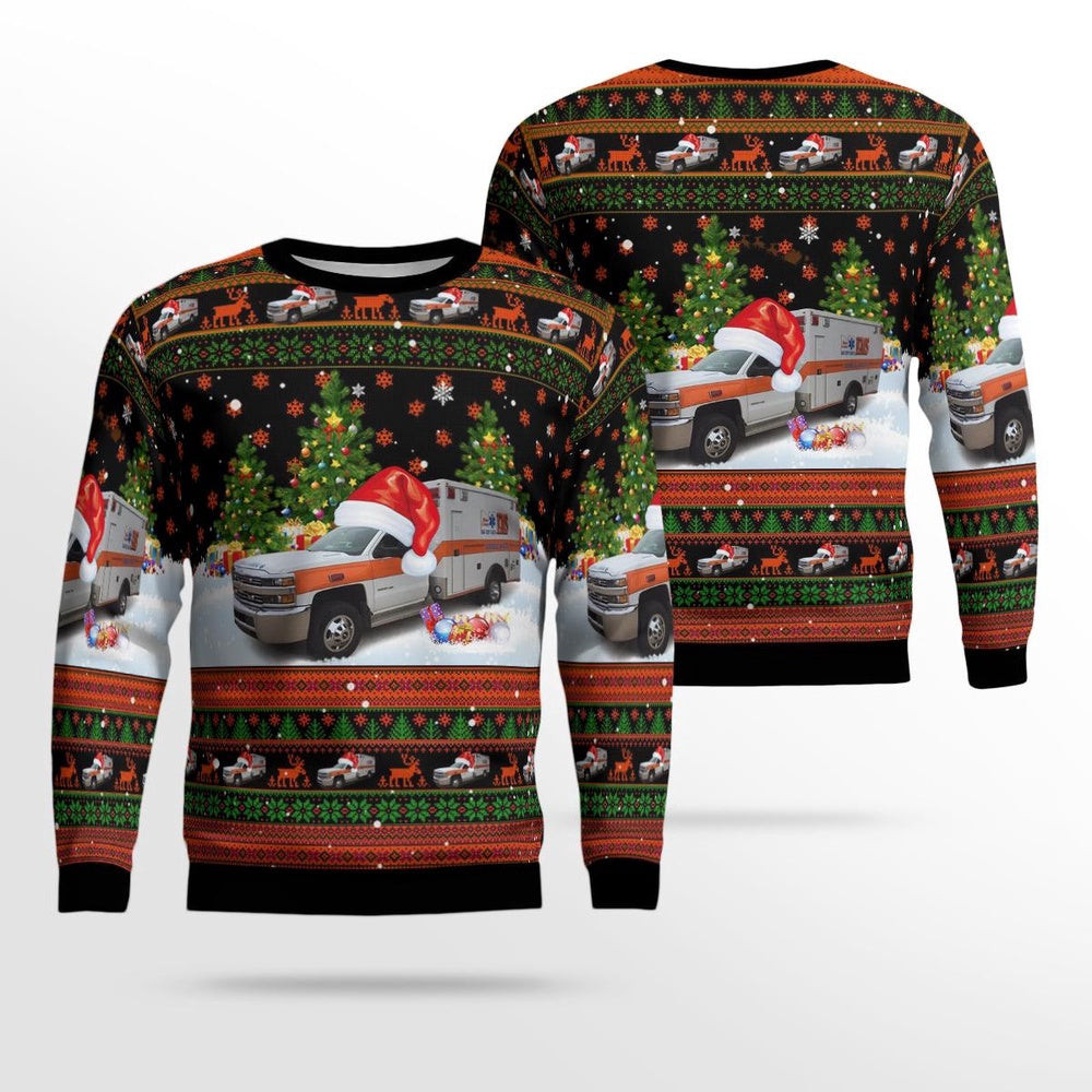 Major County EMS Fairview Oklahoma Christmas AOP Ugly Sweater Christmas Unisex Sweaters Gift For Christmas