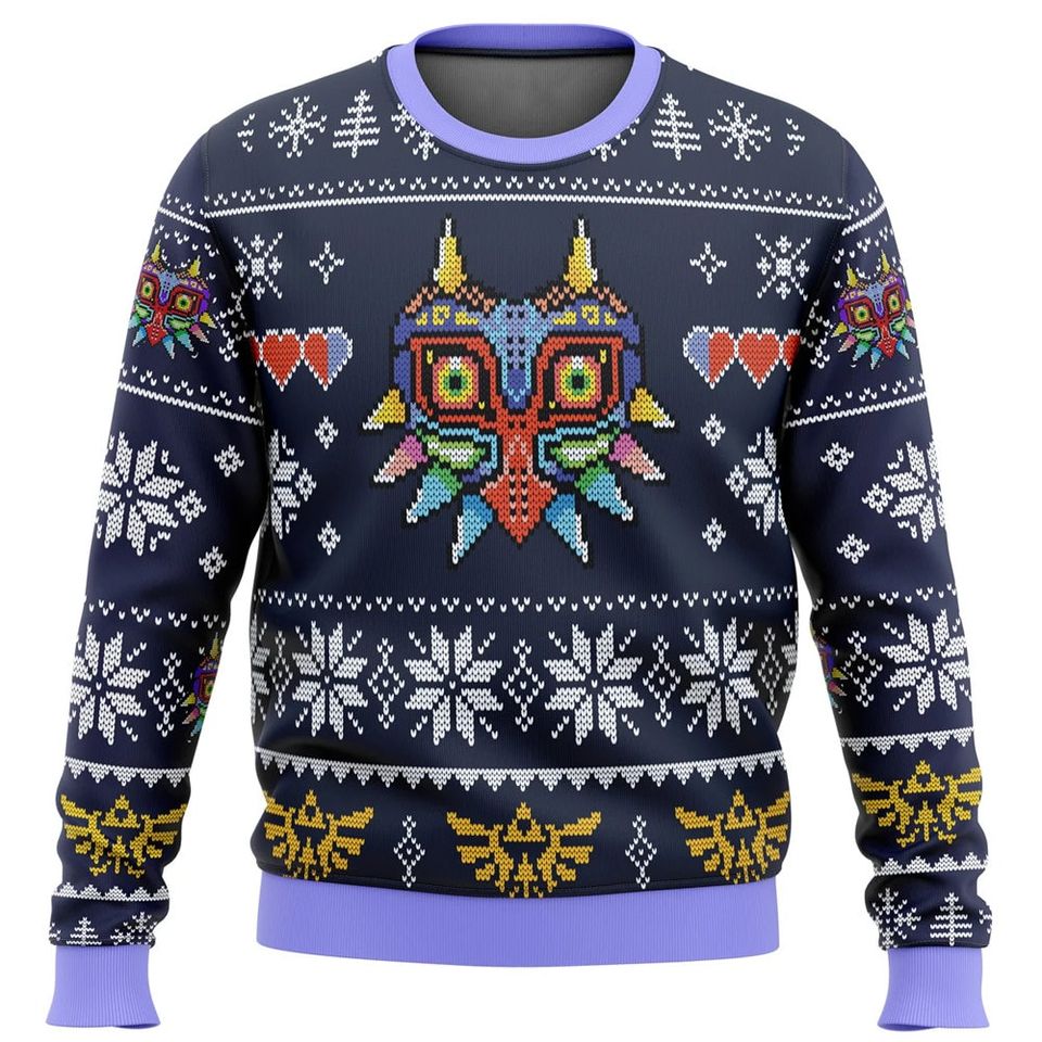 Majoras Mask Legend of Zelda Ugly Sweater, Legend of Zelda Ugly 3D Sweater