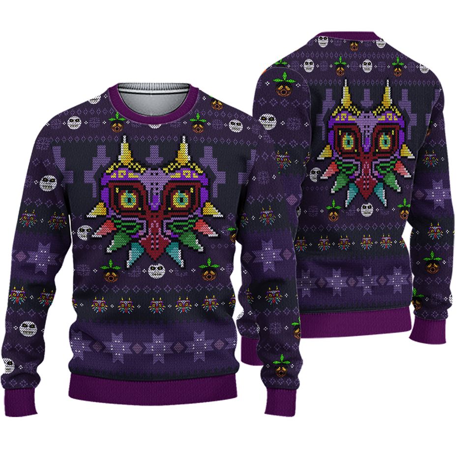 Majoras Mask Ugly Christmas Sweater, Legend of Zelda Ugly Sweater