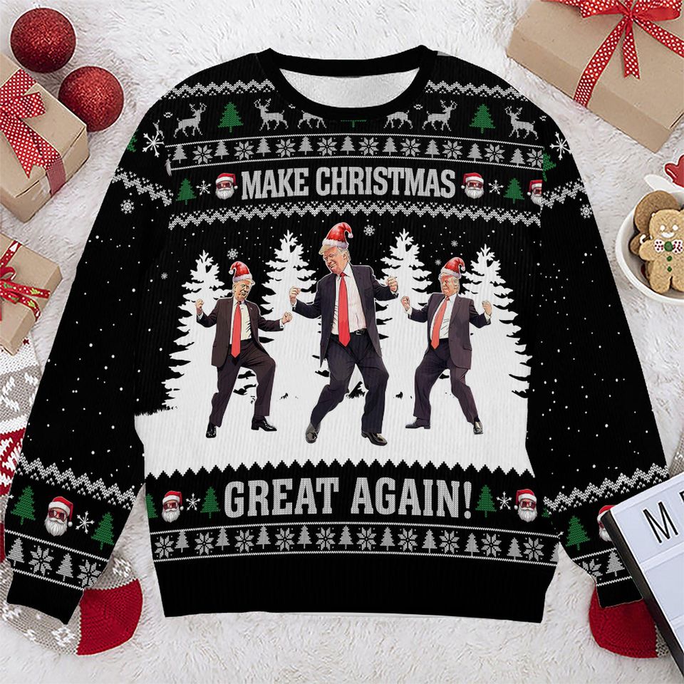 Make Christmas Great Again, Funny Trump Dancing Ugly Sweater